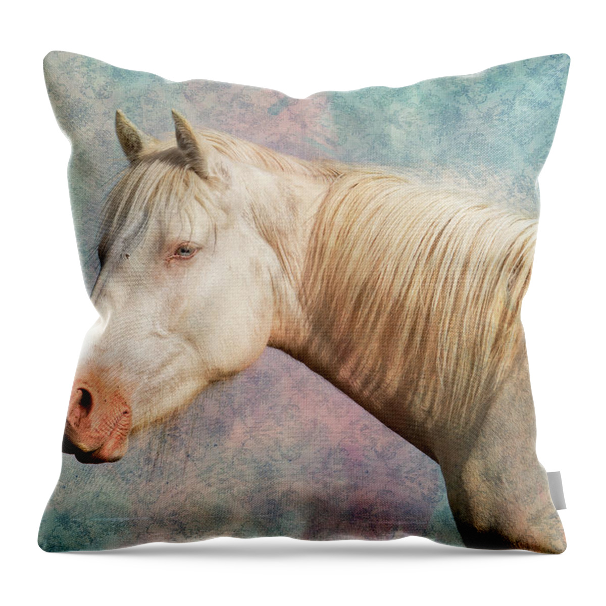 Wild Horses Throw Pillow featuring the photograph Eyes like the sky by Mary Hone