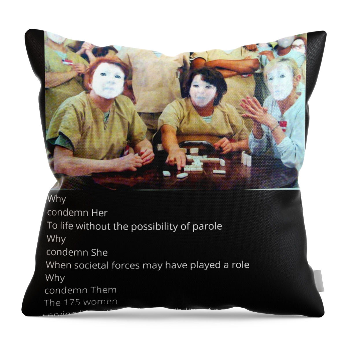 Black Art Throw Pillow featuring the digital art Eyes Without A Face Paintoem by Donald C-Note Hooker