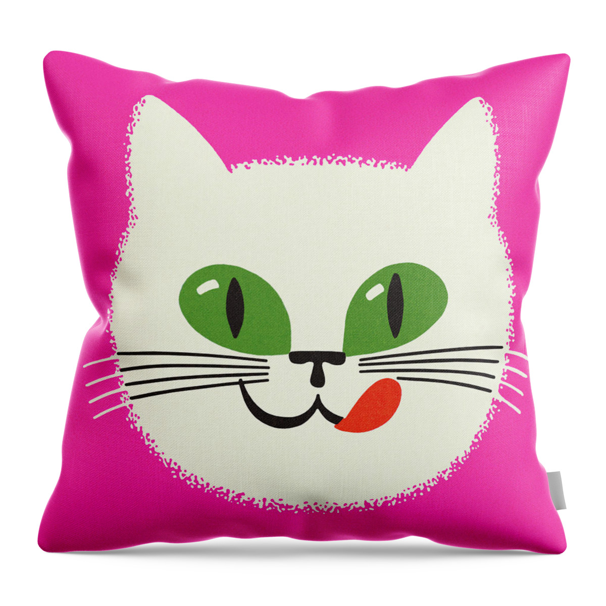 Animal Throw Pillow featuring the drawing Face of a Cat by CSA Images