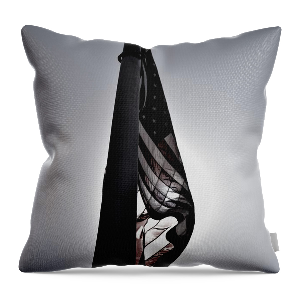 American Flag Throw Pillow featuring the photograph Faded Glory by Chance Kafka