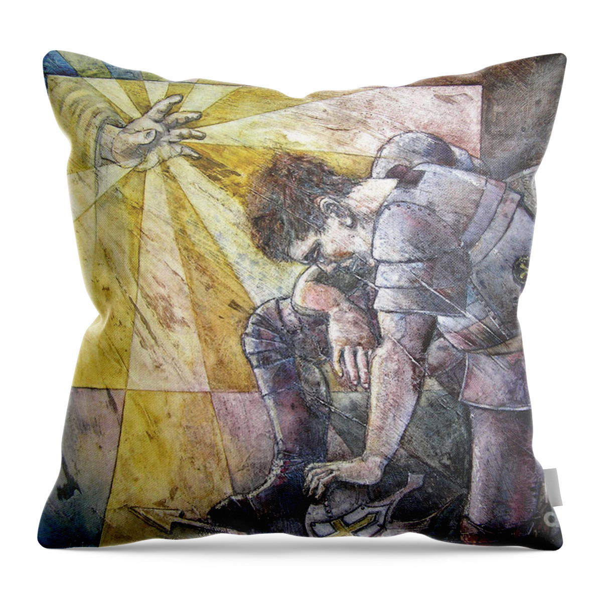Religious Throw Pillow featuring the painting Faithful Servant by Amy Stielstra