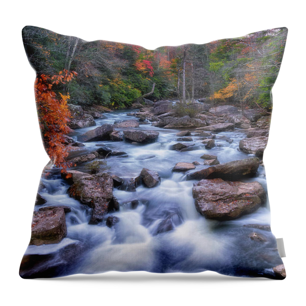 Fall Flow Throw Pillow featuring the photograph Fall Flow by Russell Pugh