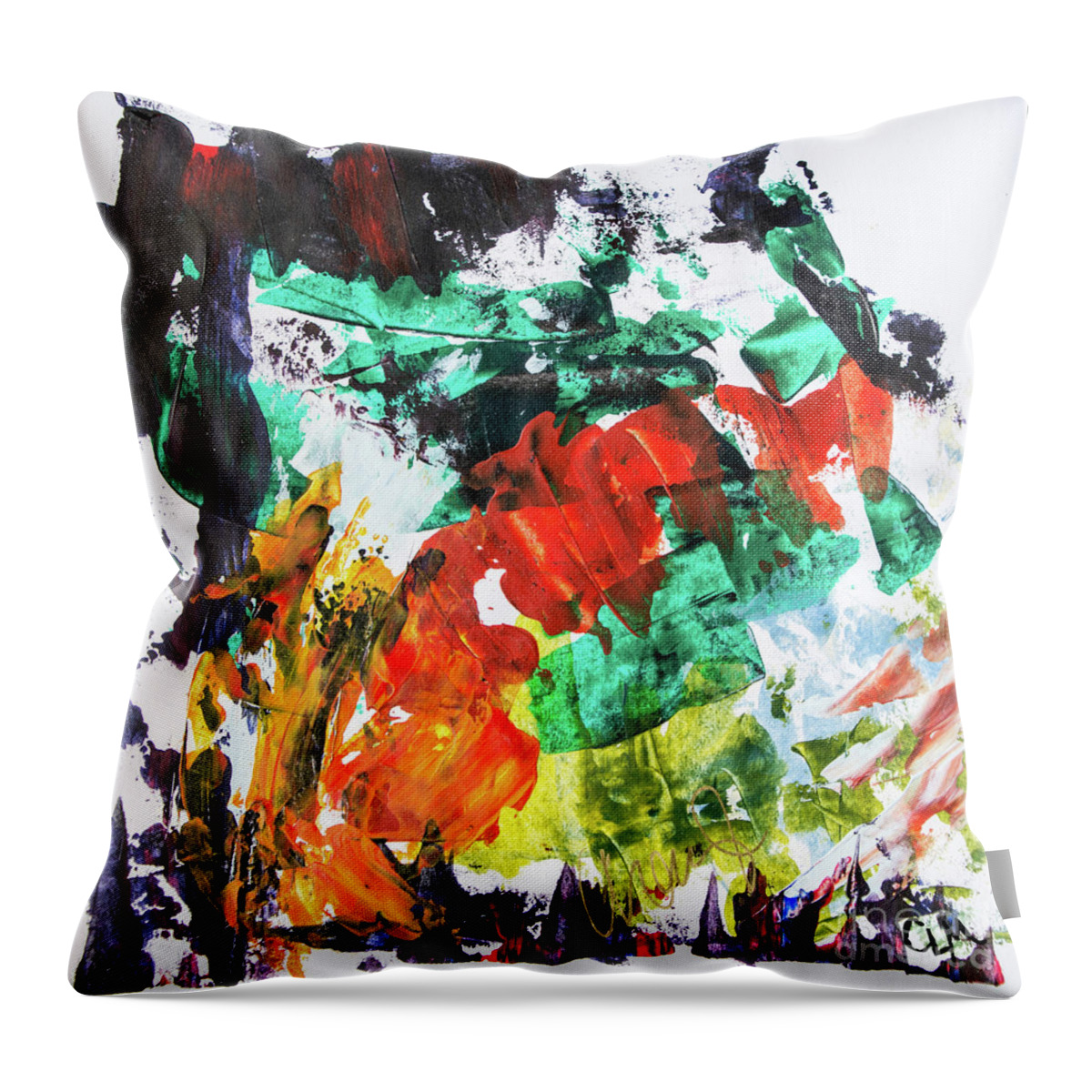 Mood Throw Pillow featuring the painting Fall into Spring by Cheryl McClure