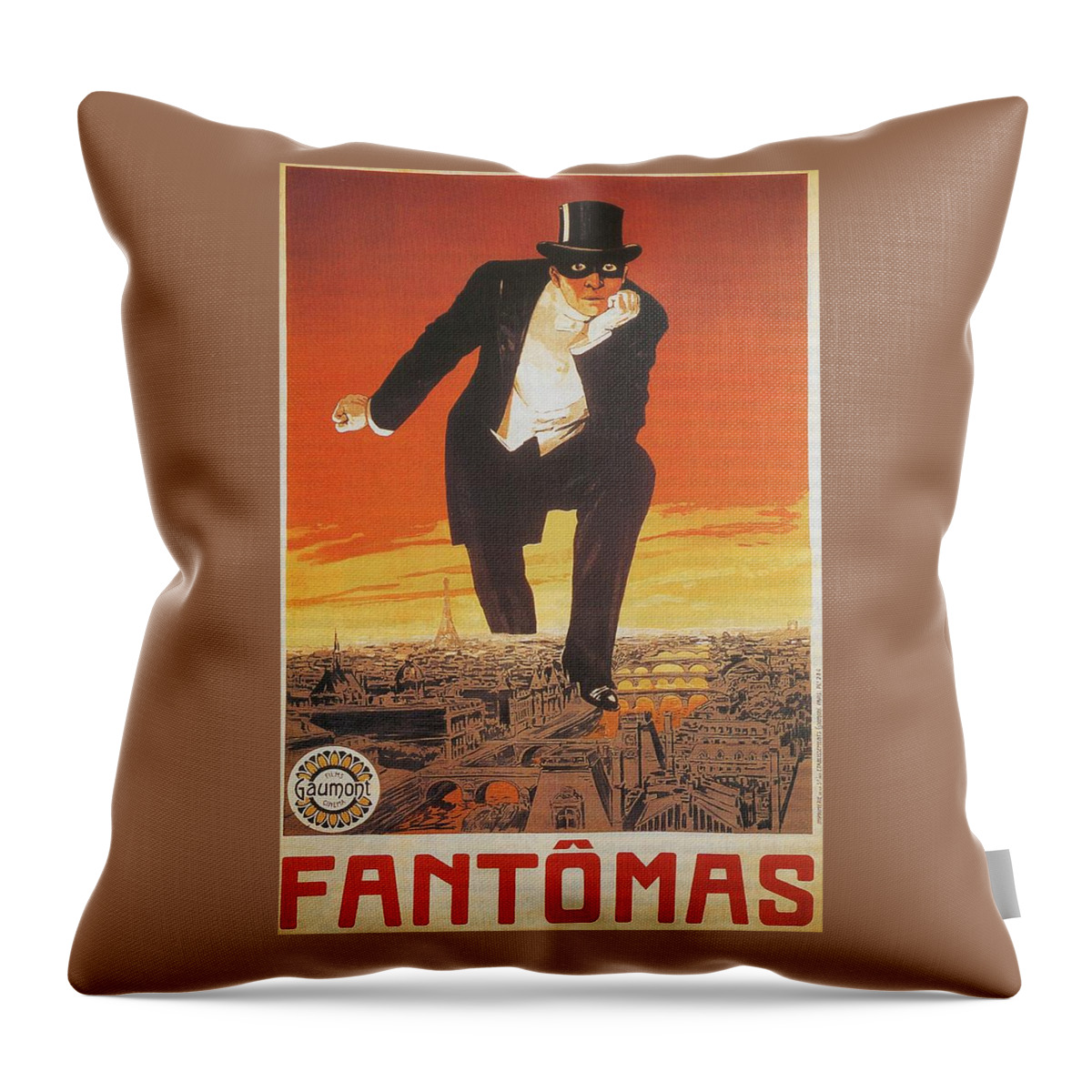 Fantomas Throw Pillow featuring the photograph Fantomas by Gaumont Studios