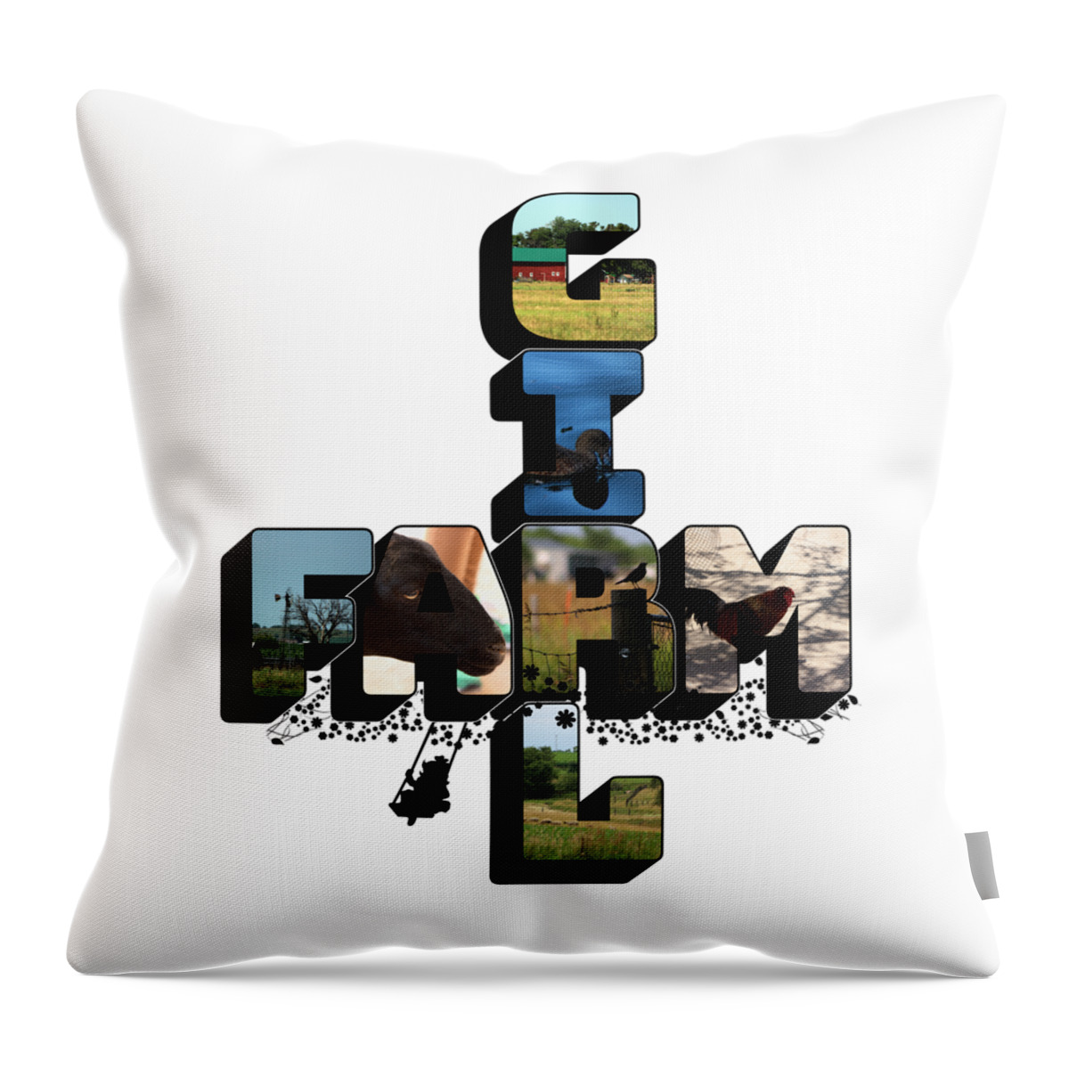 Farm Girl Throw Pillow featuring the photograph Farm Girl Big Letter 2 by Colleen Cornelius
