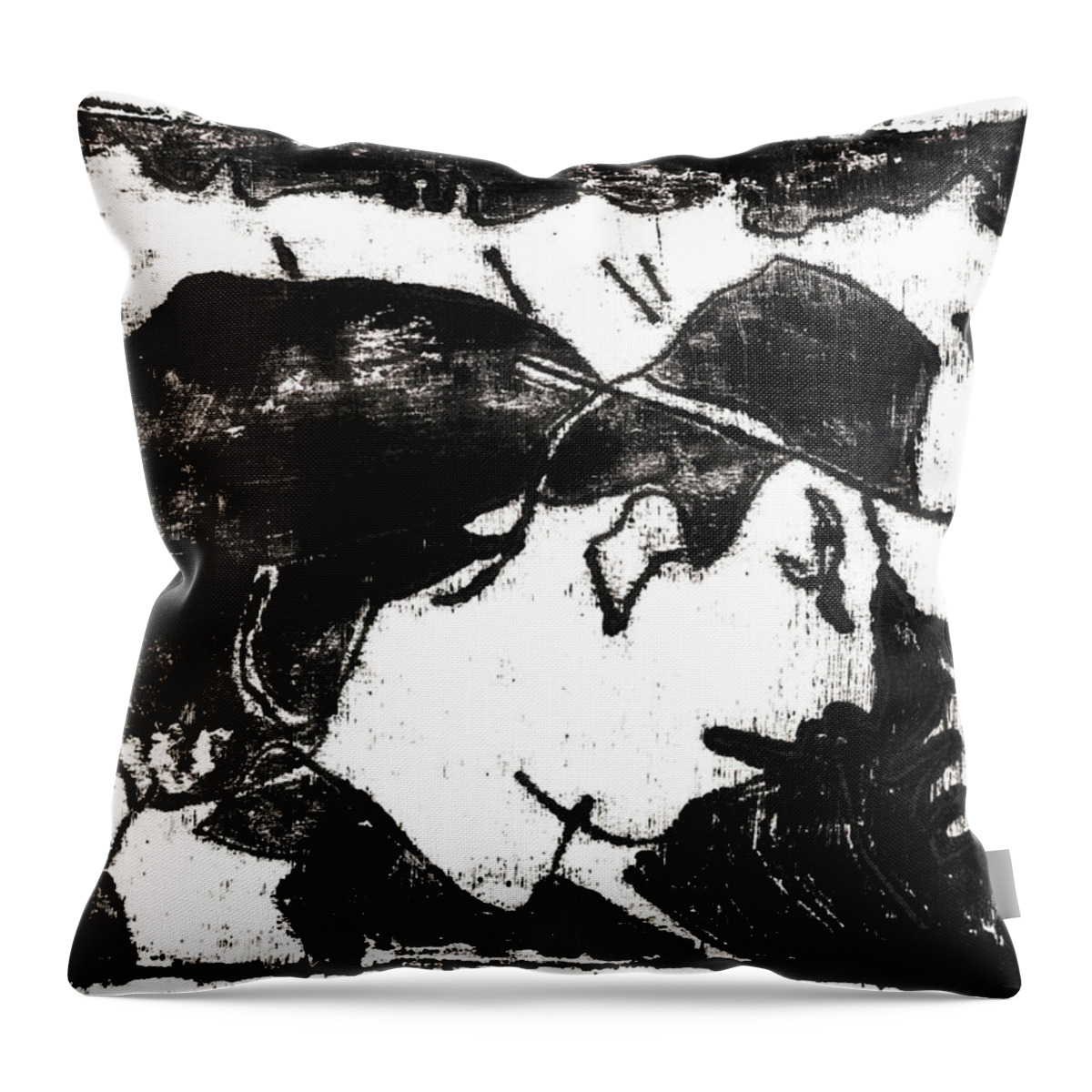 Black Throw Pillow featuring the painting Farmer carrying the Old Maid by Edgeworth Johnstone