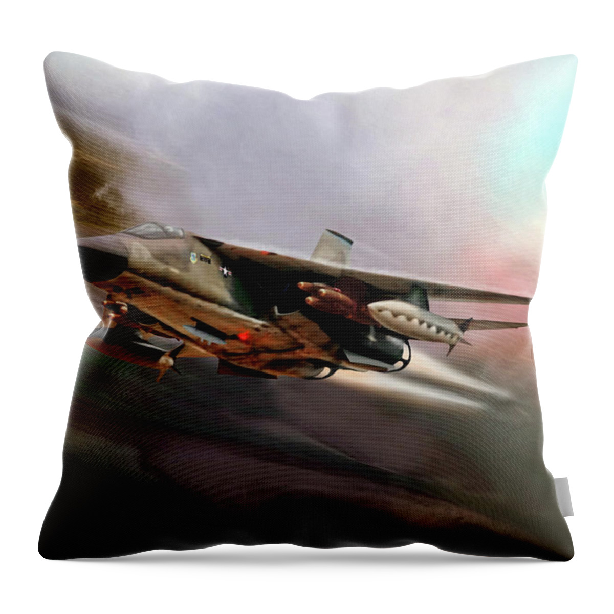 Aviation Throw Pillow featuring the digital art Fast And Furious by Peter Chilelli