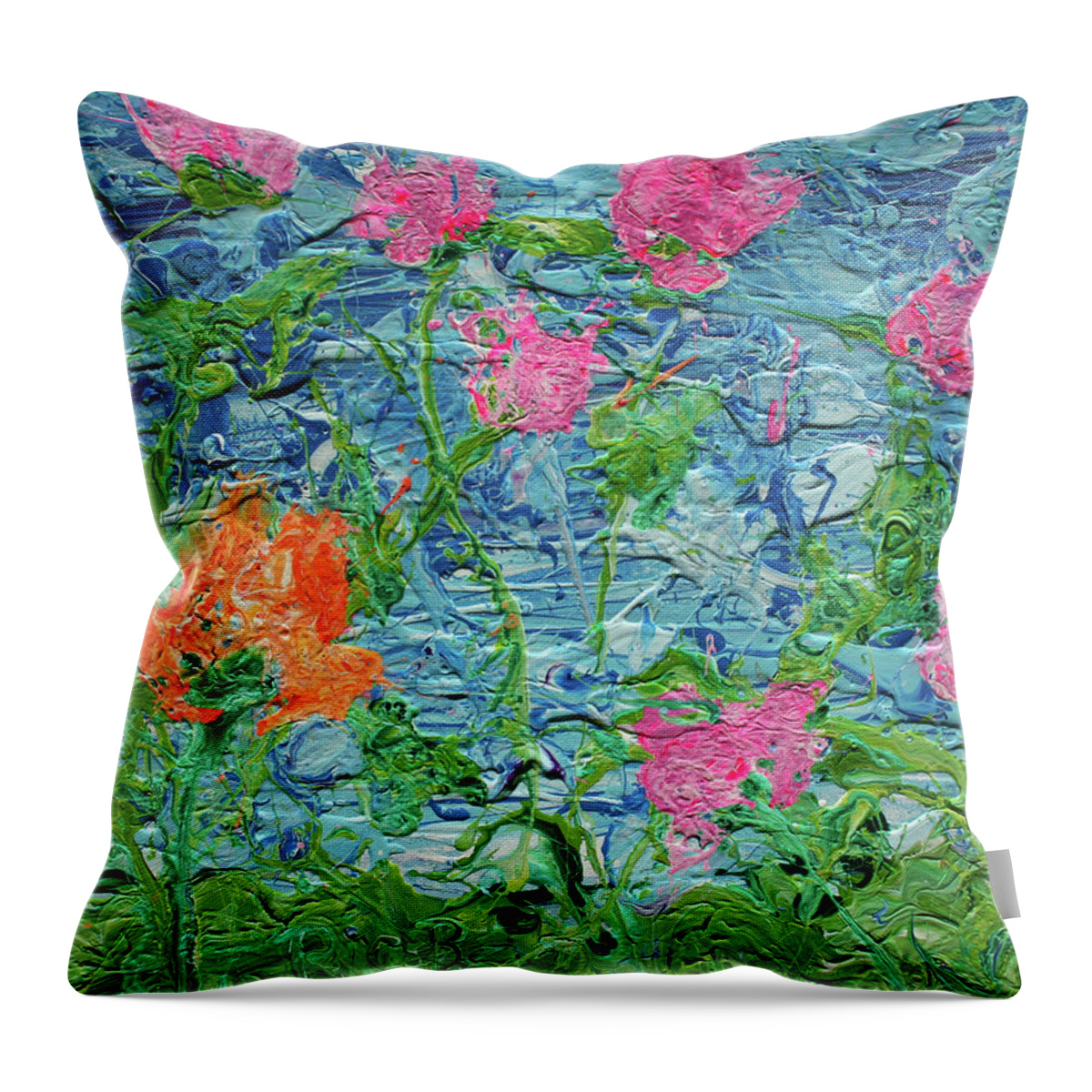Liquid Painting Throw Pillow featuring the painting Feel Free to Be Different by Ric Bascobert