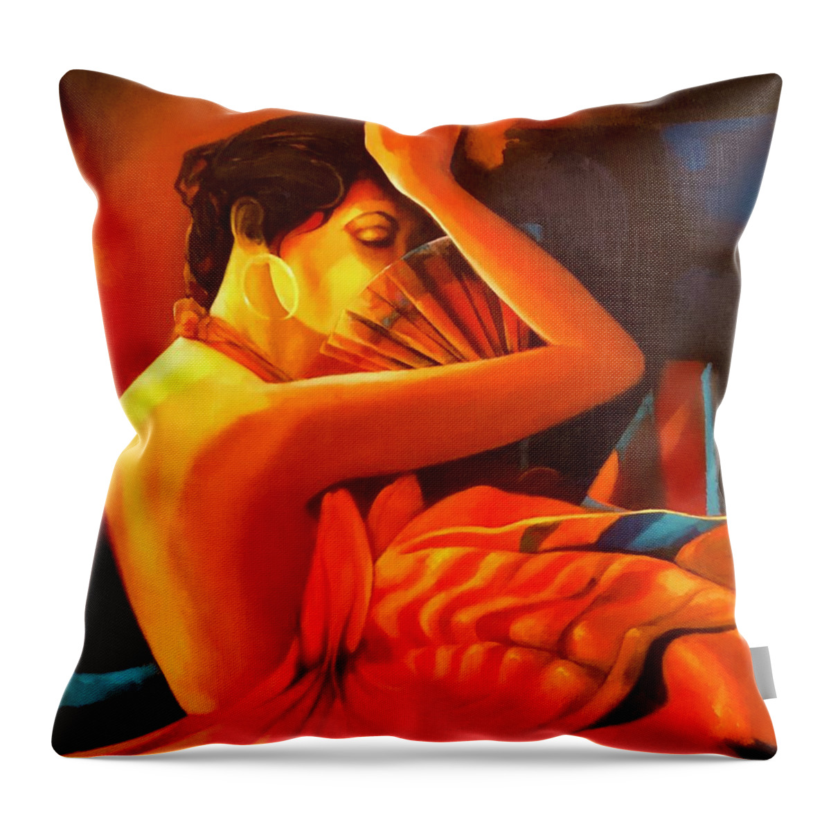 Throw Pillow featuring the painting Felicia by Grus Lindgren