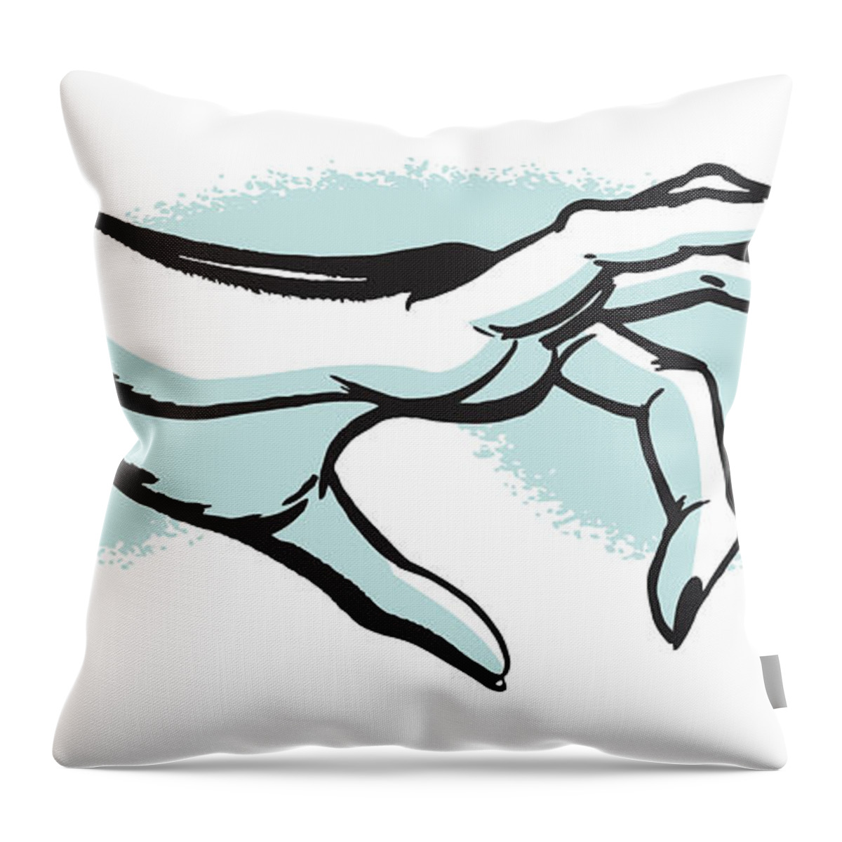 Campy Throw Pillow featuring the drawing Female Hand Poised to Pinch by CSA Images
