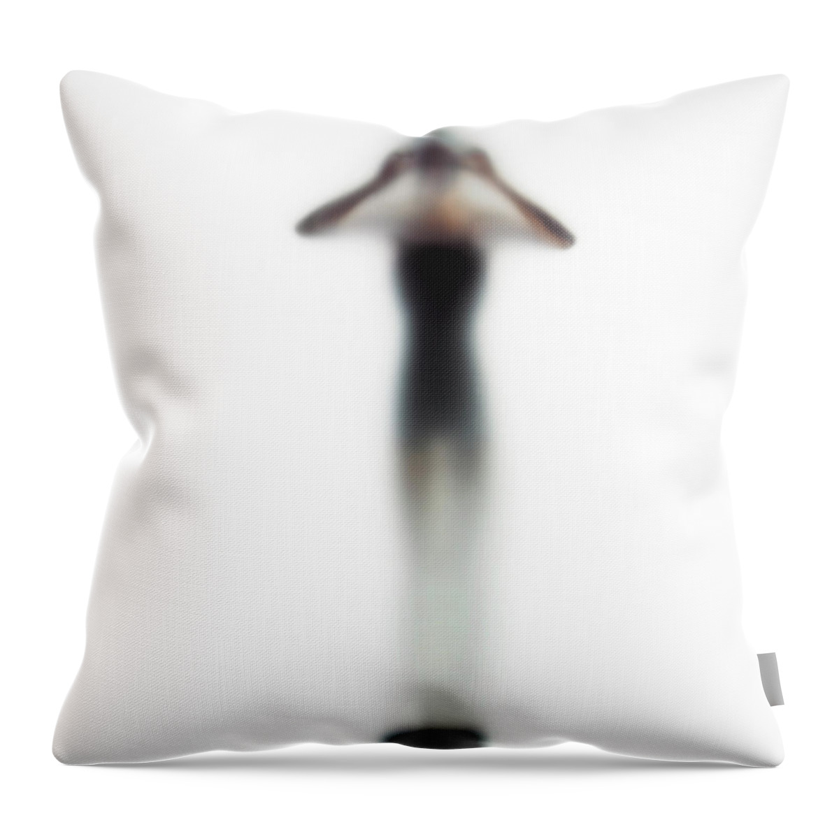 Diving Into Water Throw Pillow featuring the photograph Female Swimmer Adjusting Goggles by Symphonie