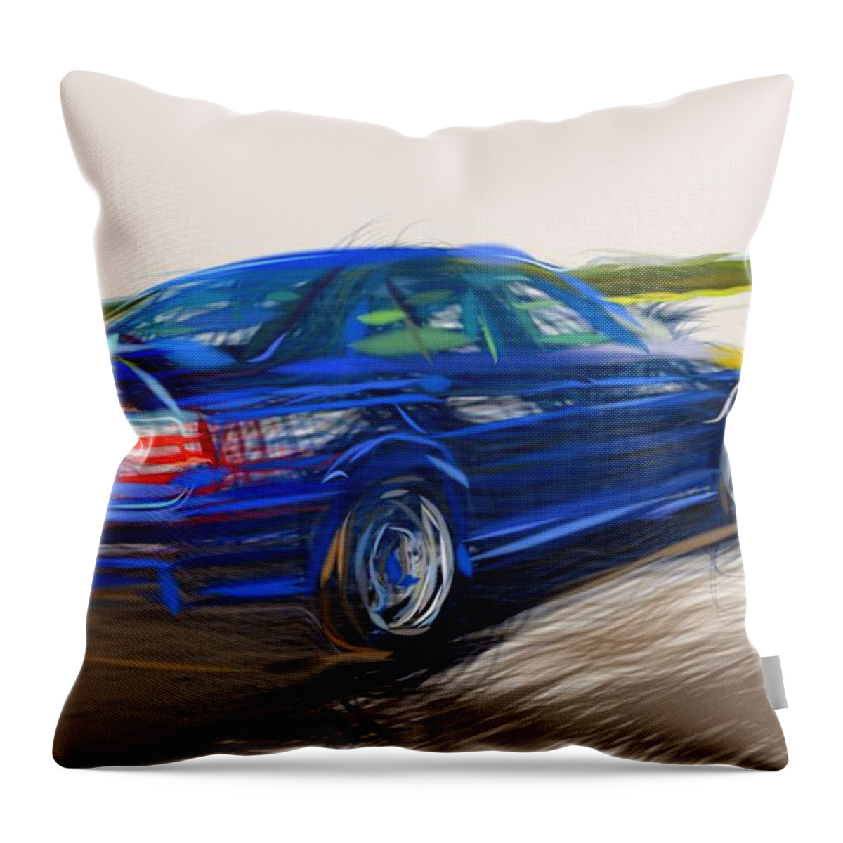 Ferrari Throw Pillow featuring the digital art BMW Draw #2 by CarsToon Concept