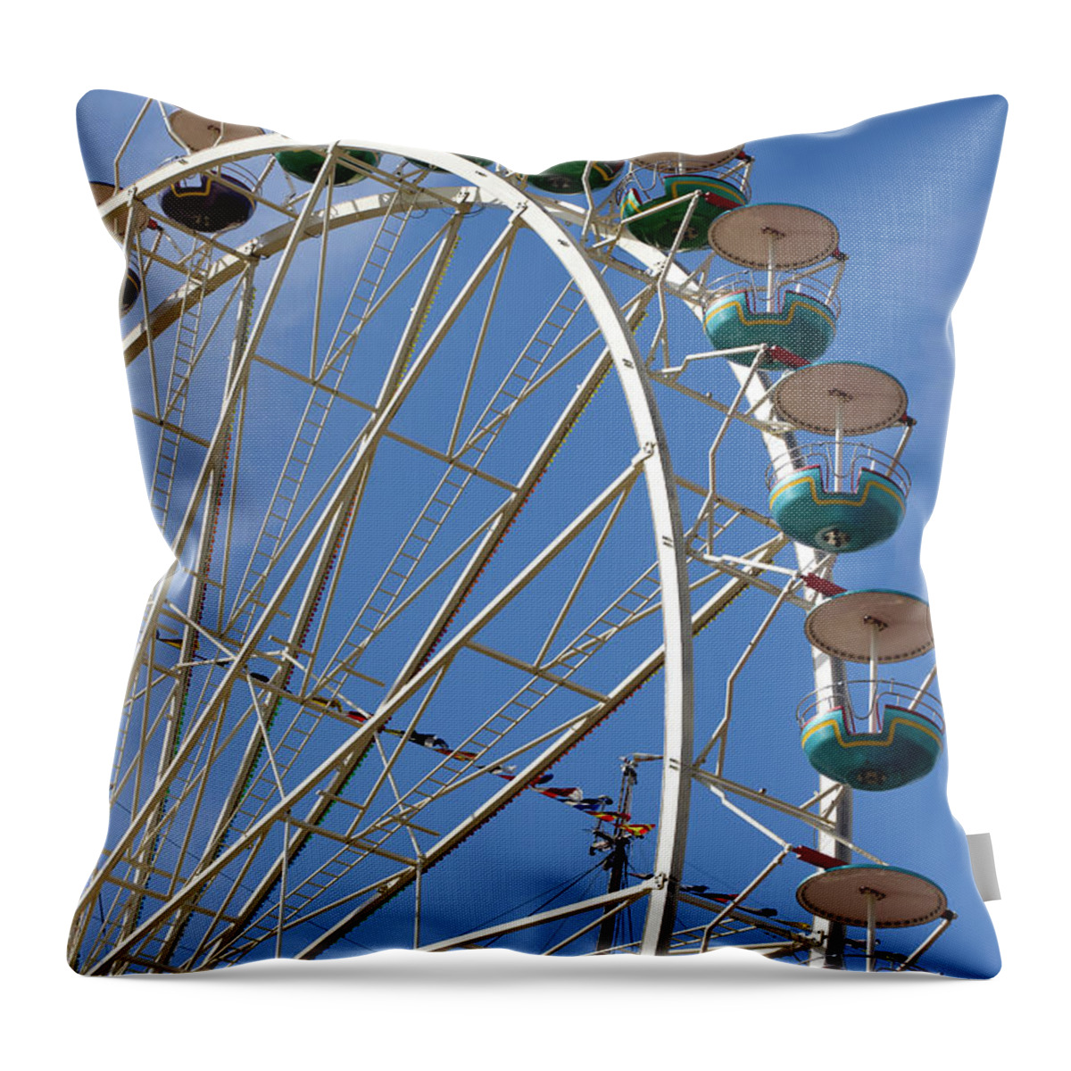 Sweden Throw Pillow featuring the photograph Ferris Wheel Against Sky by Bjurling, Hans