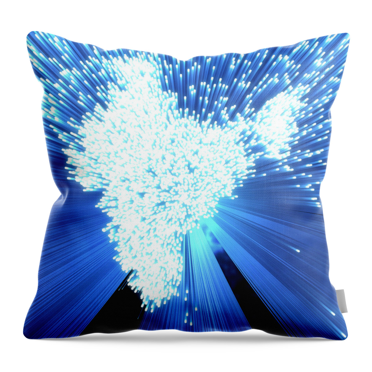 Accessibility Throw Pillow featuring the digital art Fiberoptics Map Of India by Maciej Frolow