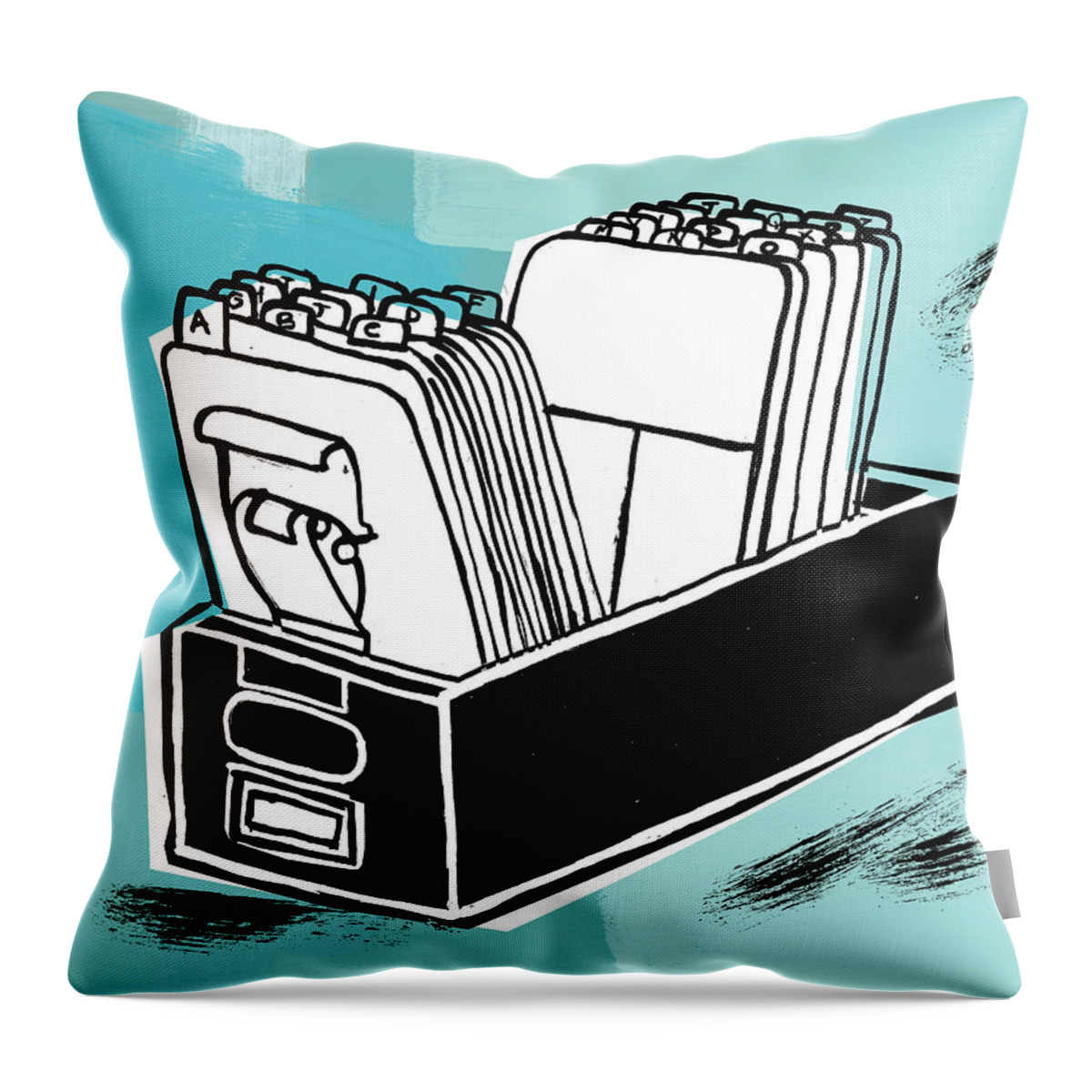 Backup Throw Pillow featuring the drawing File Card Index by CSA Images
