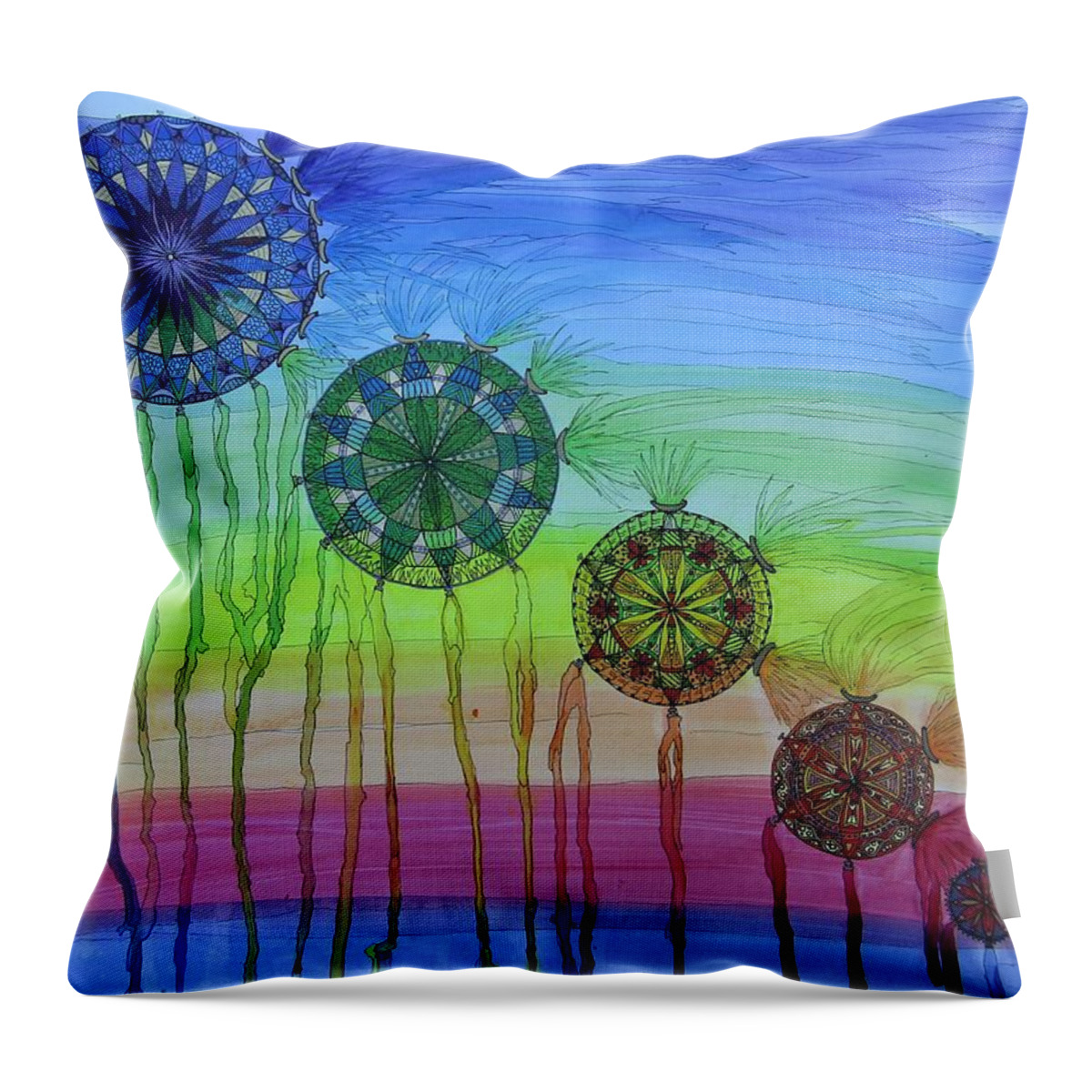 Dreams Throw Pillow featuring the painting Filtering Dreams by Anita Hillsley