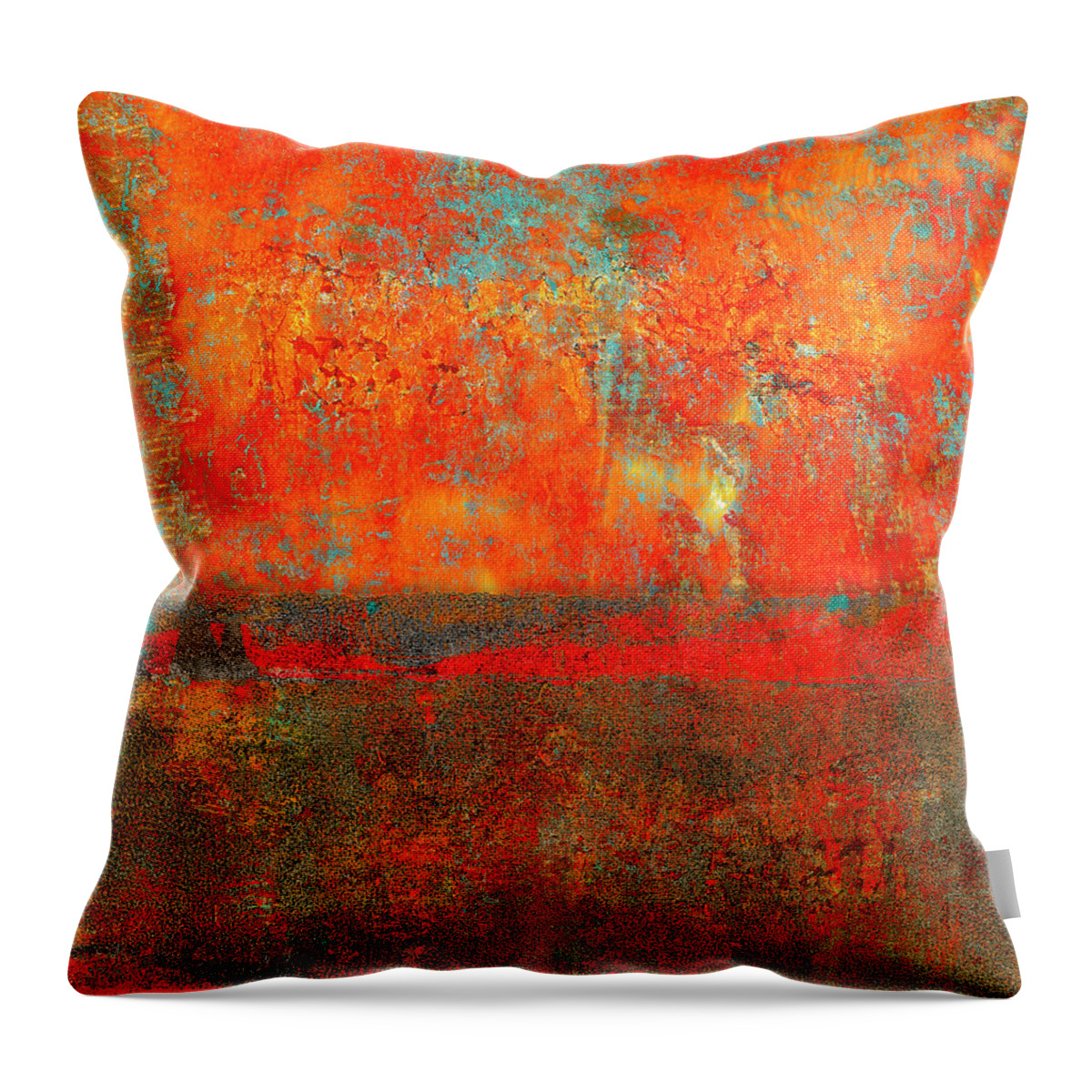 Fire On The Water Throw Pillow featuring the photograph Fire on the Water by Carol Leigh