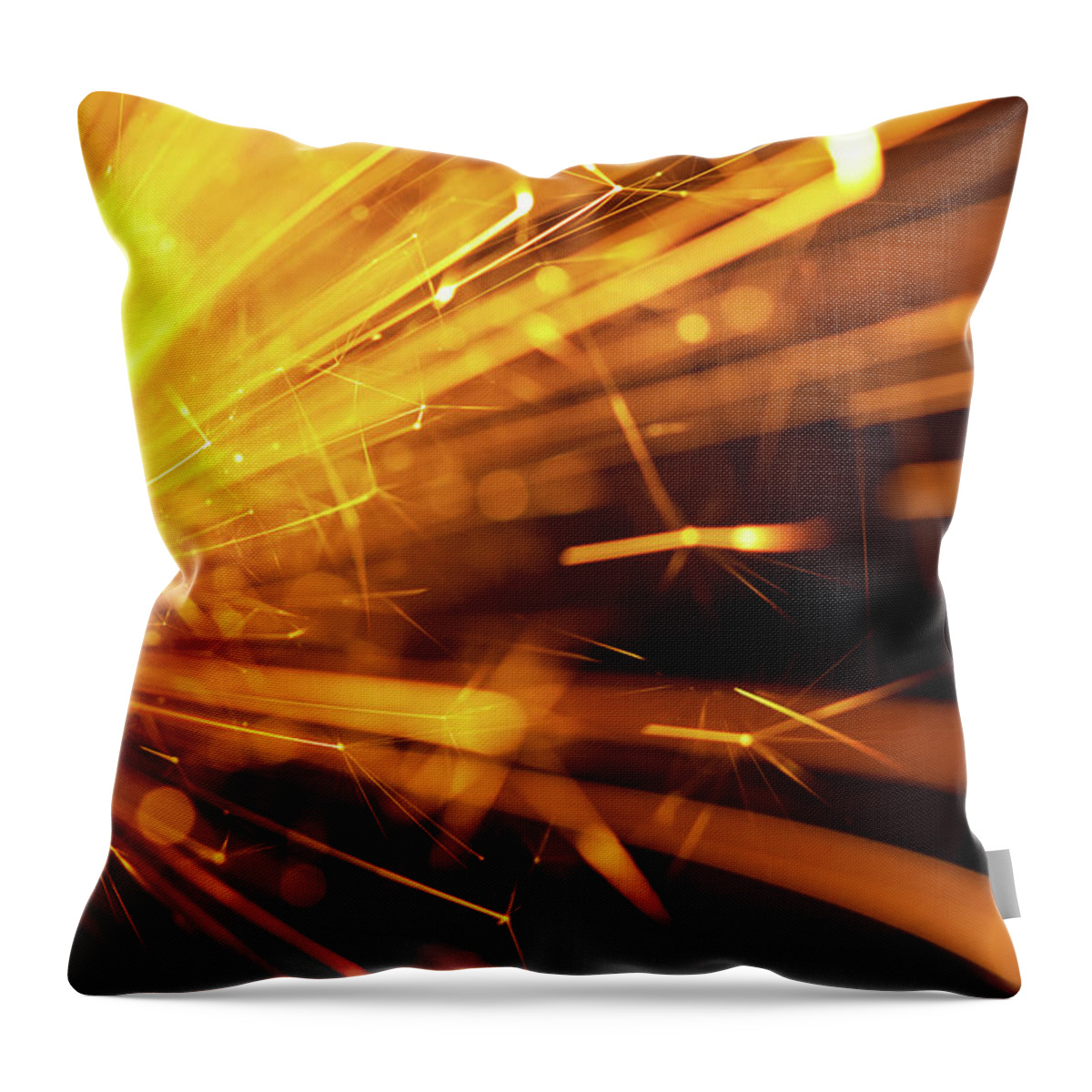Funky Throw Pillow featuring the photograph Fire Sparkler by Nikada