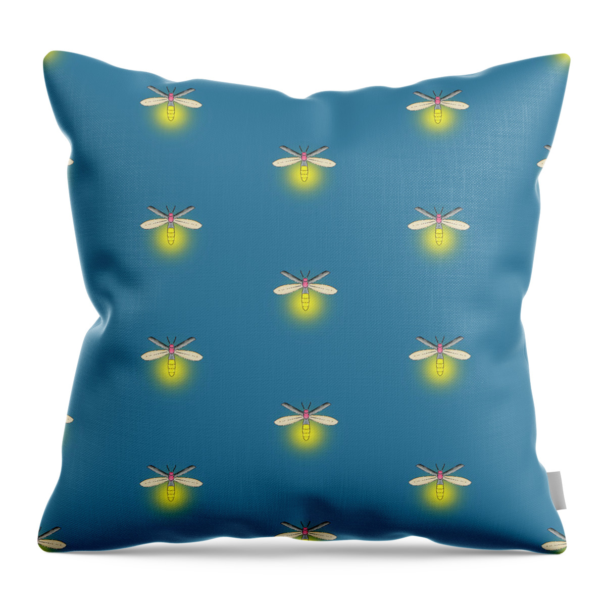 Firefly Throw Pillow featuring the digital art Firefly Pattern by Hugo Edwins