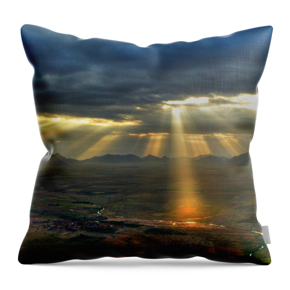 Tranquility Throw Pillow featuring the photograph First Light In The Atlas Mountains by Stephen Wallace Photography