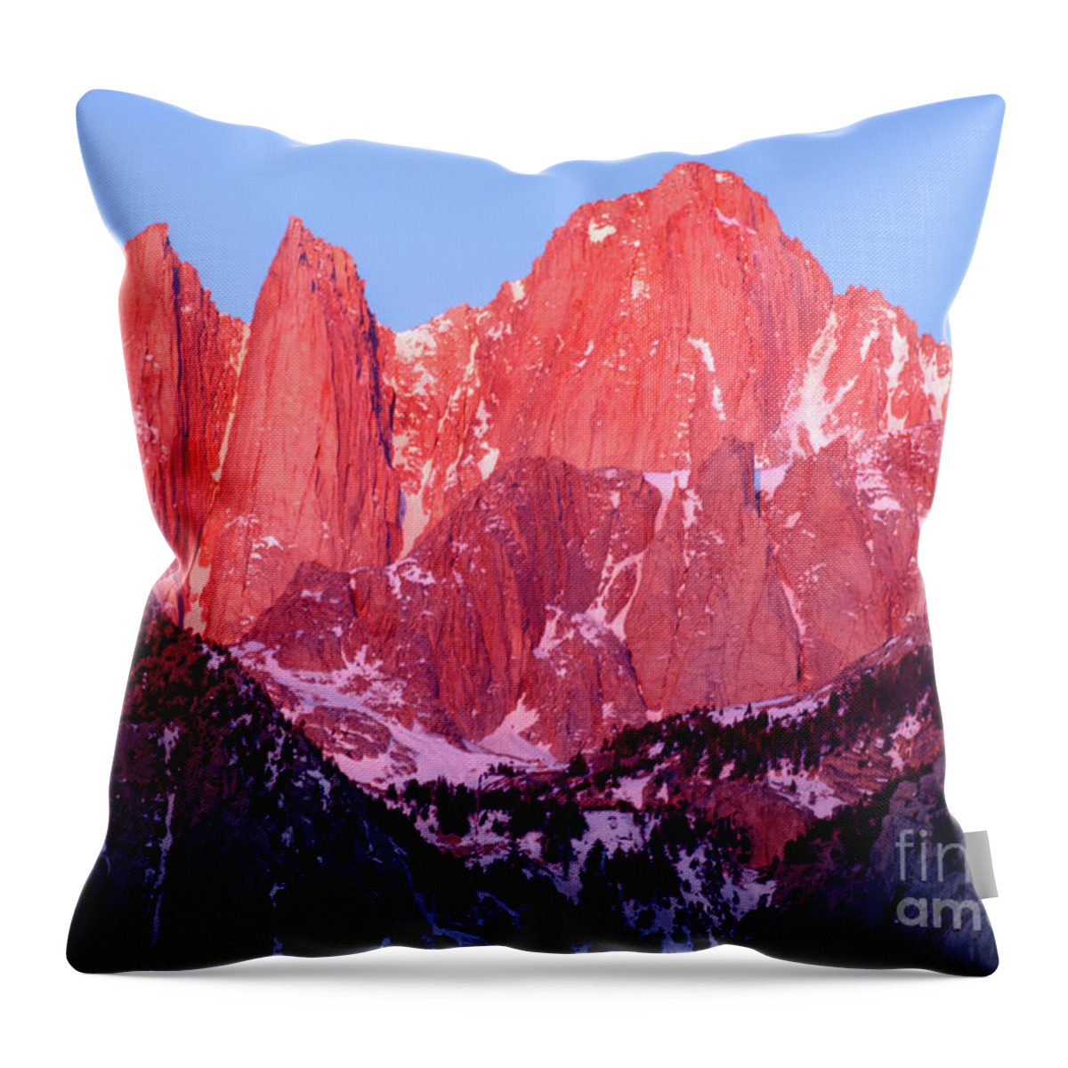 Mountain Throw Pillow featuring the photograph First Light, Mount Whitney by Douglas Taylor