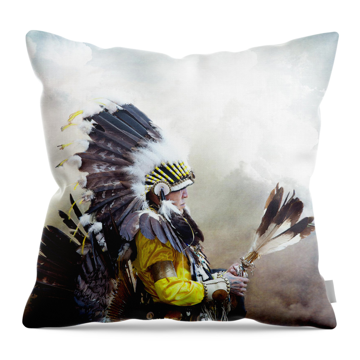 Theresa Tahara Throw Pillow featuring the photograph First Nations Chief by Theresa Tahara