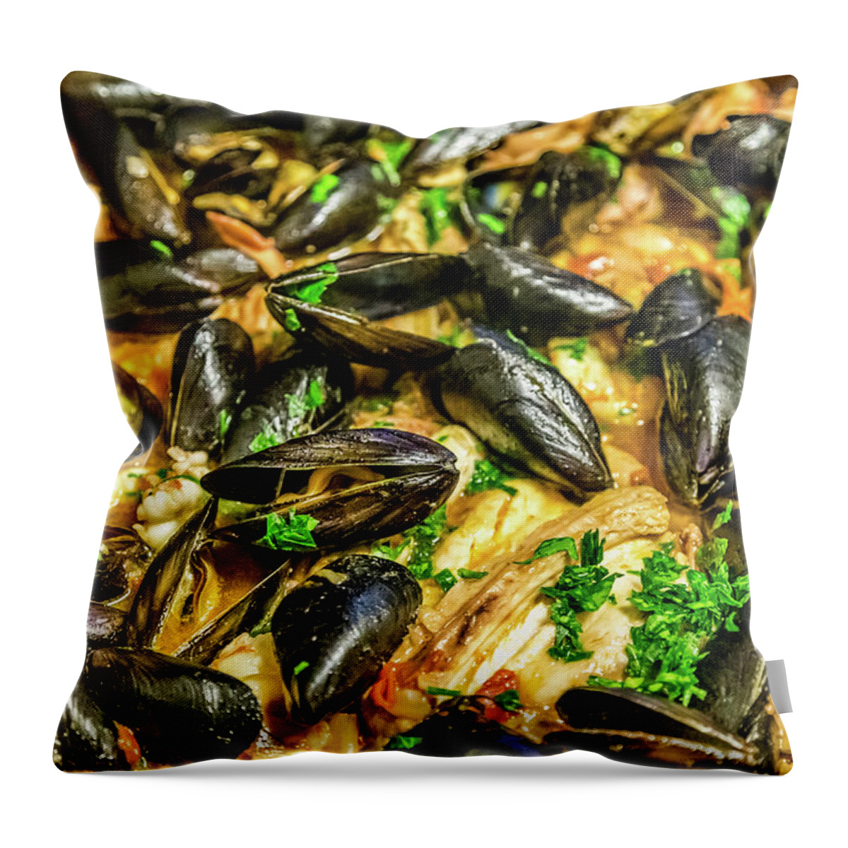 Gray Mouthed Dog Throw Pillow featuring the photograph Fish soup without thorns by Vivida Photo PC