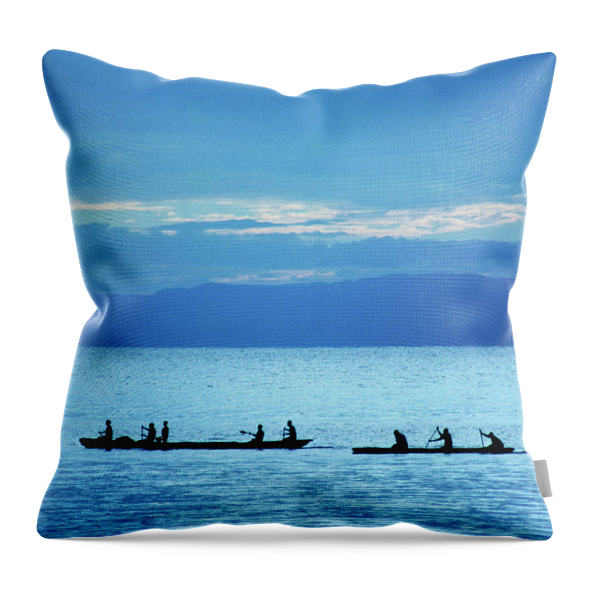 Scenics Throw Pillow featuring the photograph Fishermen by David Cayless
