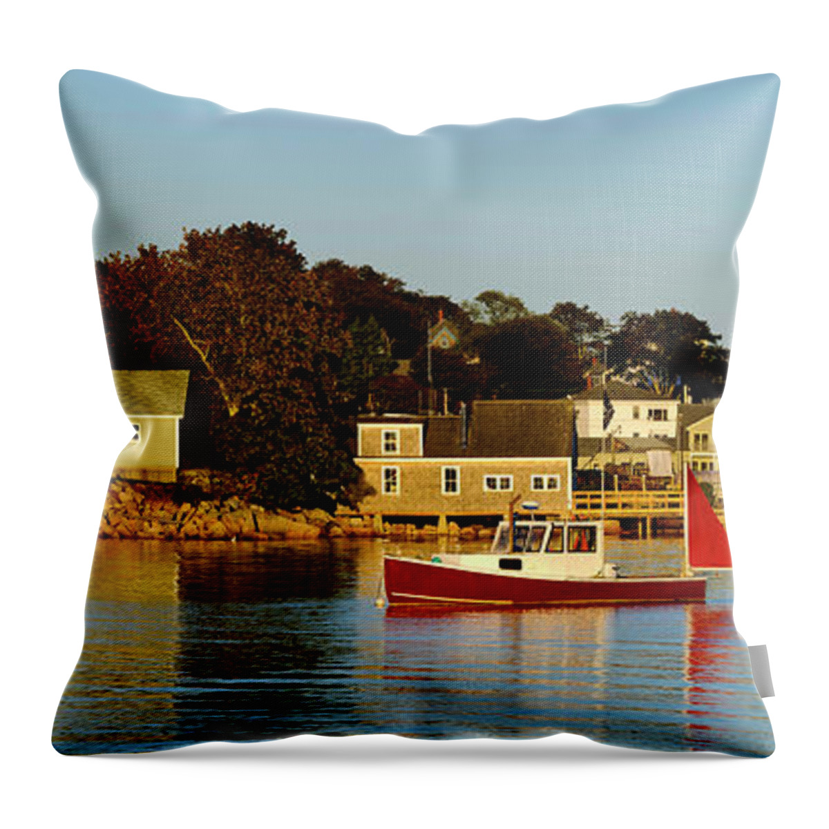 Photograph Throw Pillow featuring the photograph Fishing Boats In The Sea, Stonington by Panoramic Images