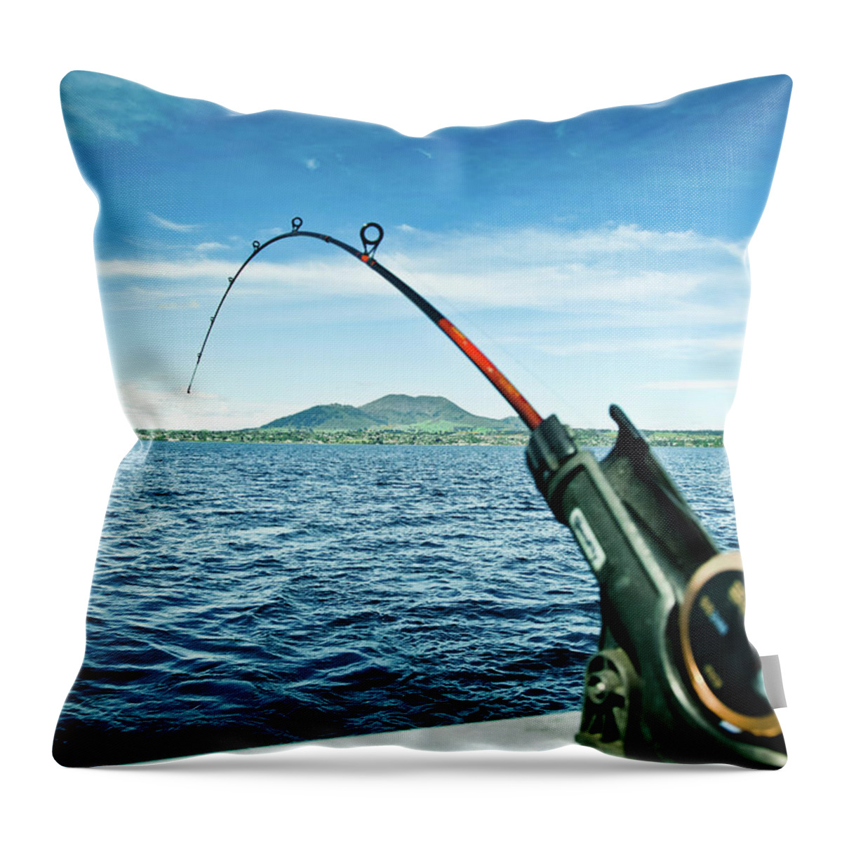 Tranquility Throw Pillow featuring the photograph Fishing by Walter wang