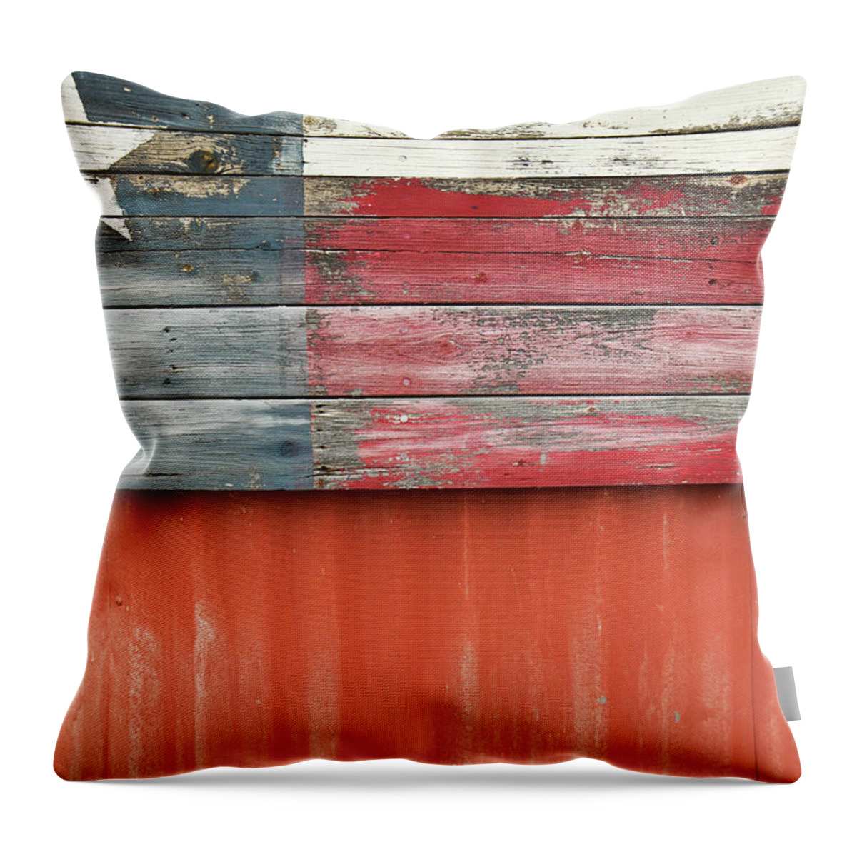 Wood Throw Pillow featuring the photograph Flag Of Texas by Thad