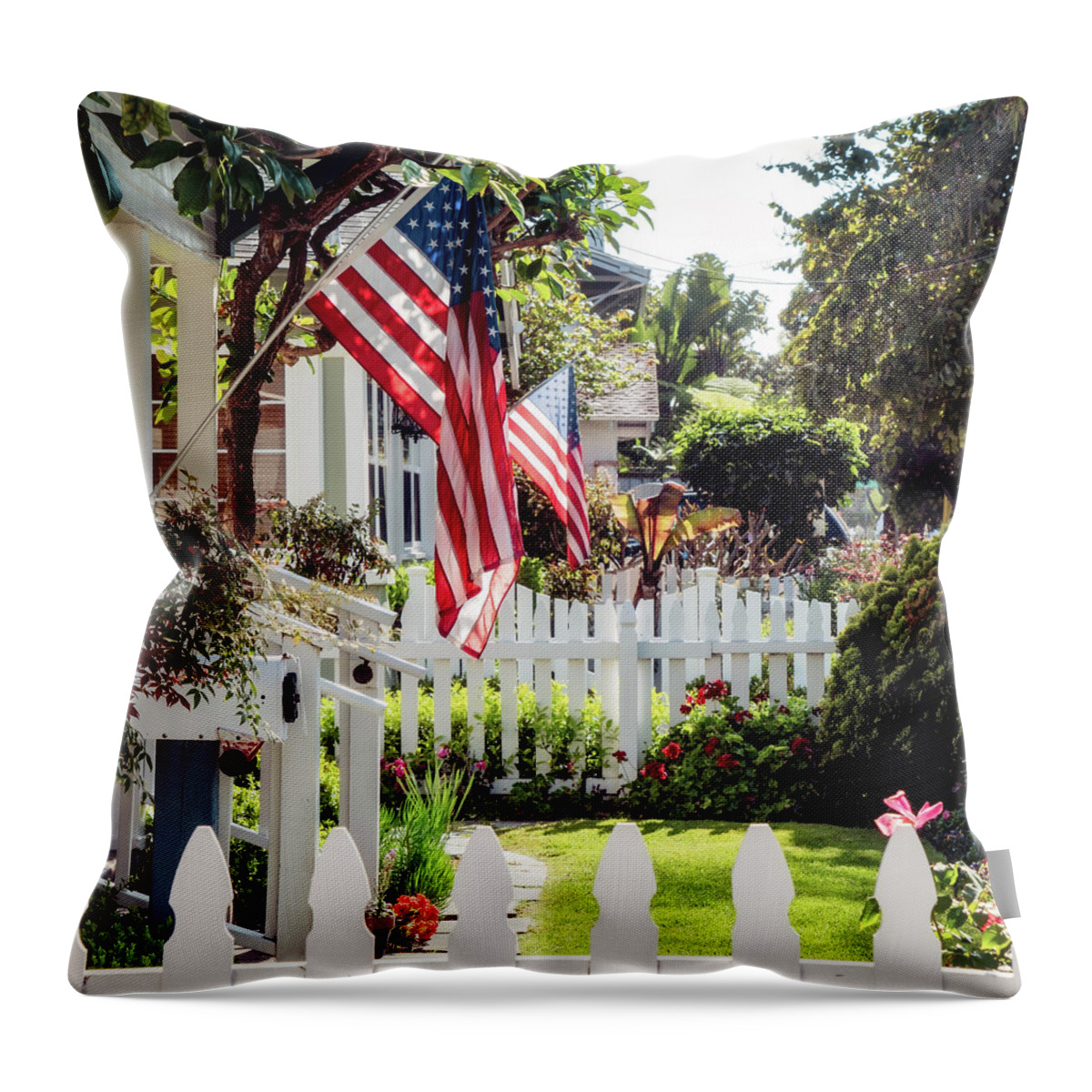 Flowers Throw Pillow featuring the photograph Flags 2 by Bill Chizek