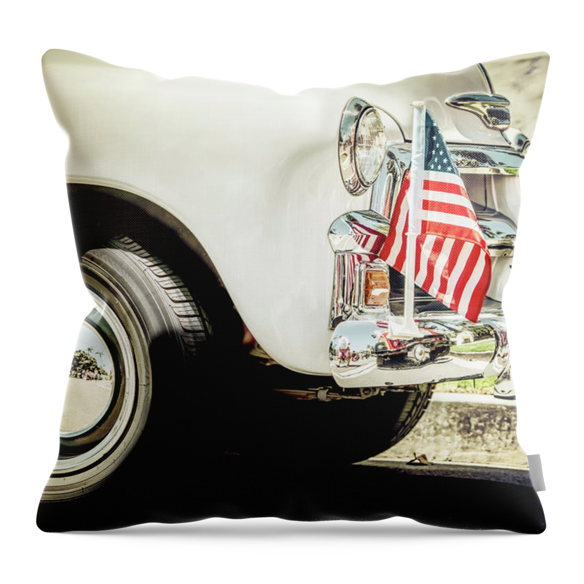 Auto Throw Pillow featuring the photograph Flags 9 by Bill Chizek