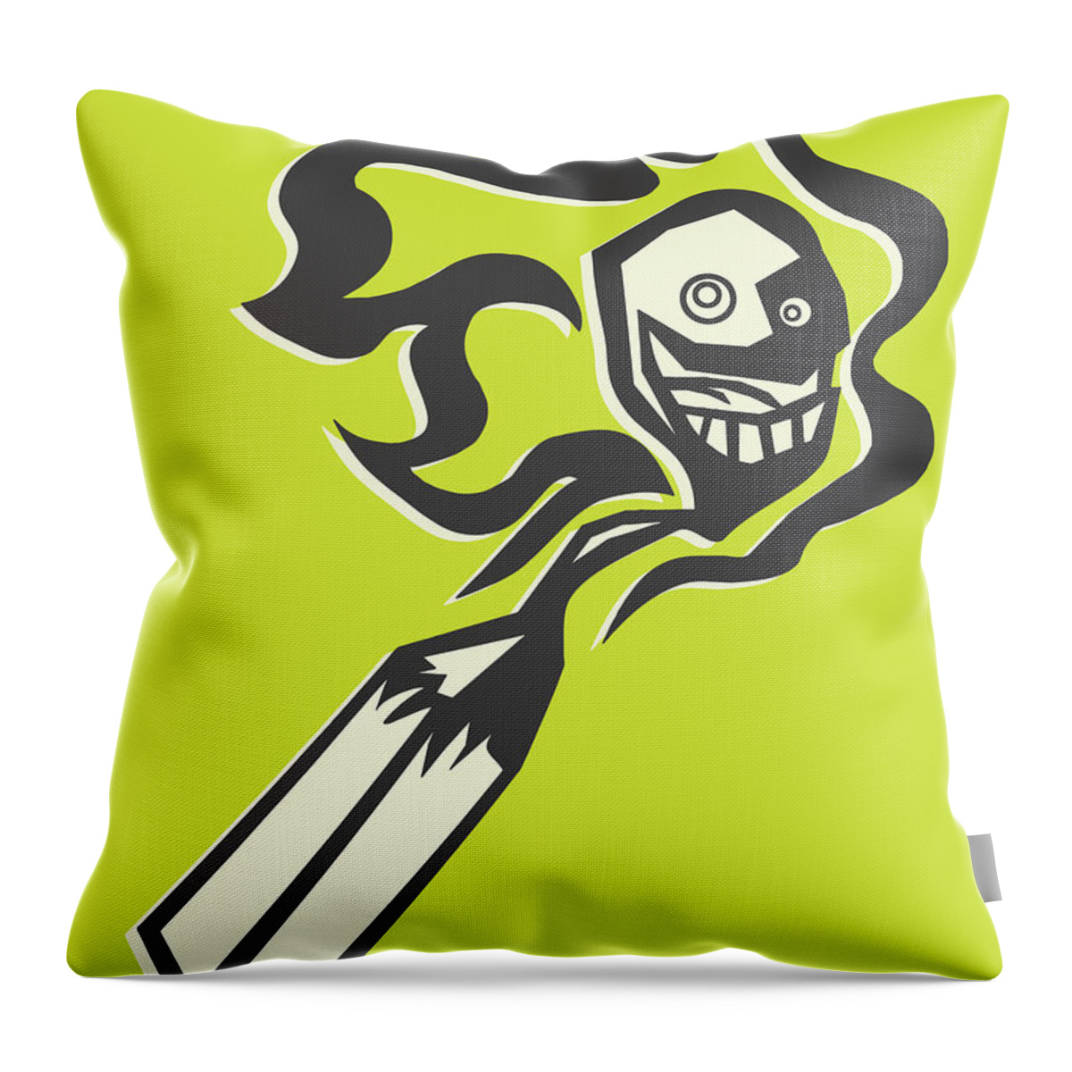 Burn Throw Pillow featuring the drawing Flaming Match by CSA Images