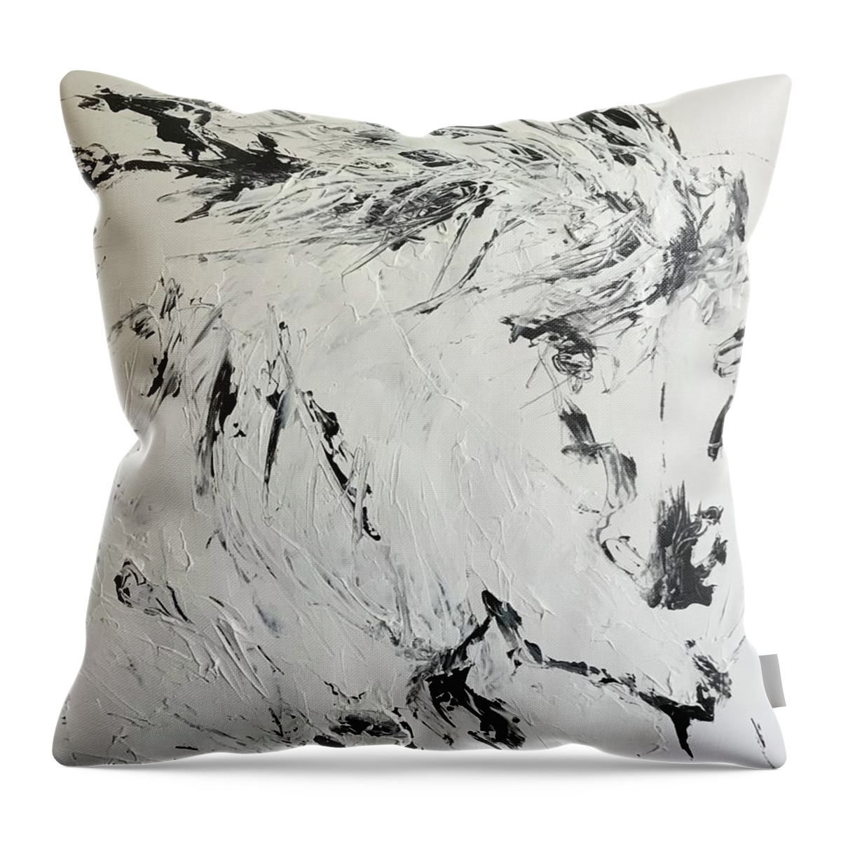 Horse Throw Pillow featuring the painting Flat Our by Elizabeth Parashis