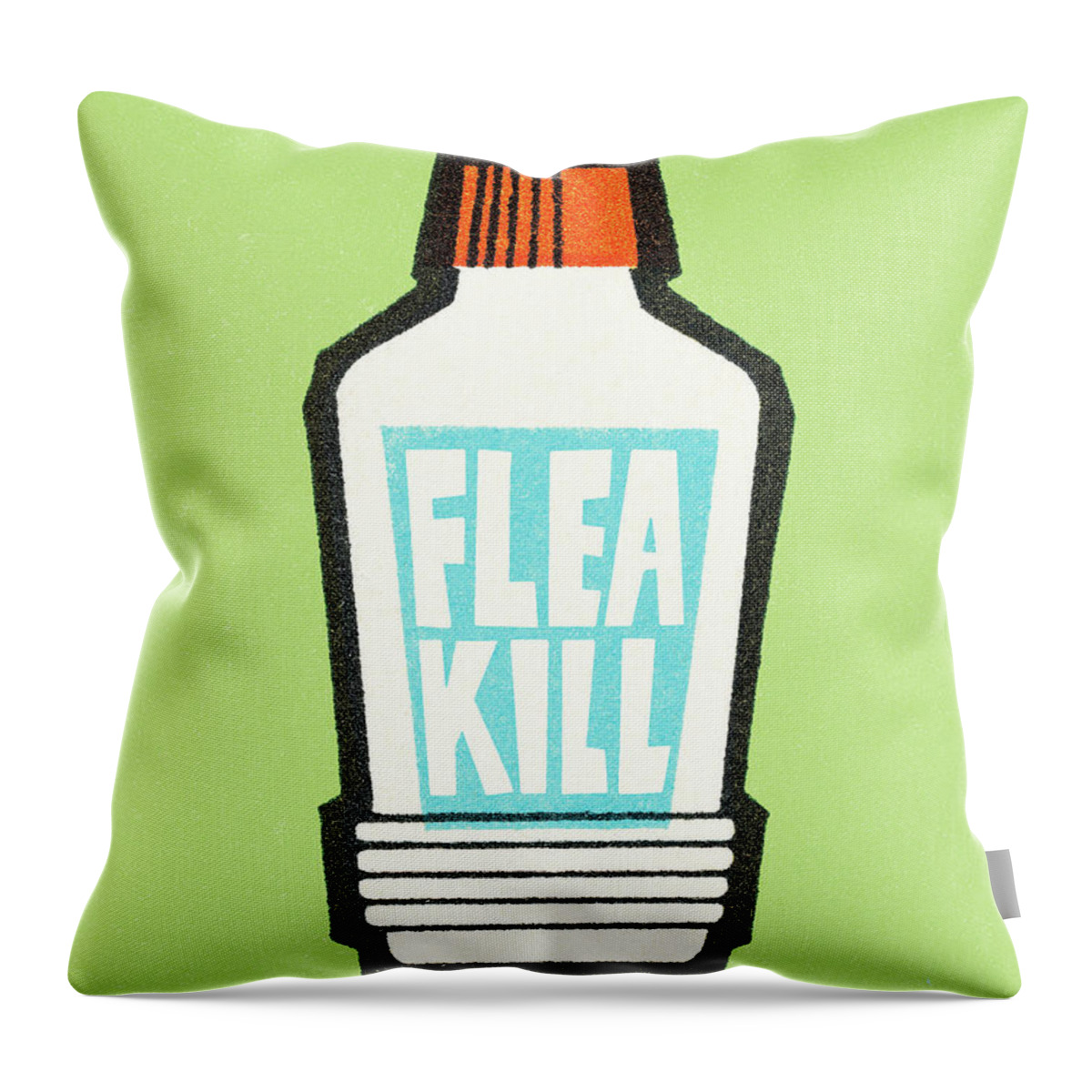 Animal Throw Pillow featuring the drawing Flea Kill Bottle by CSA Images