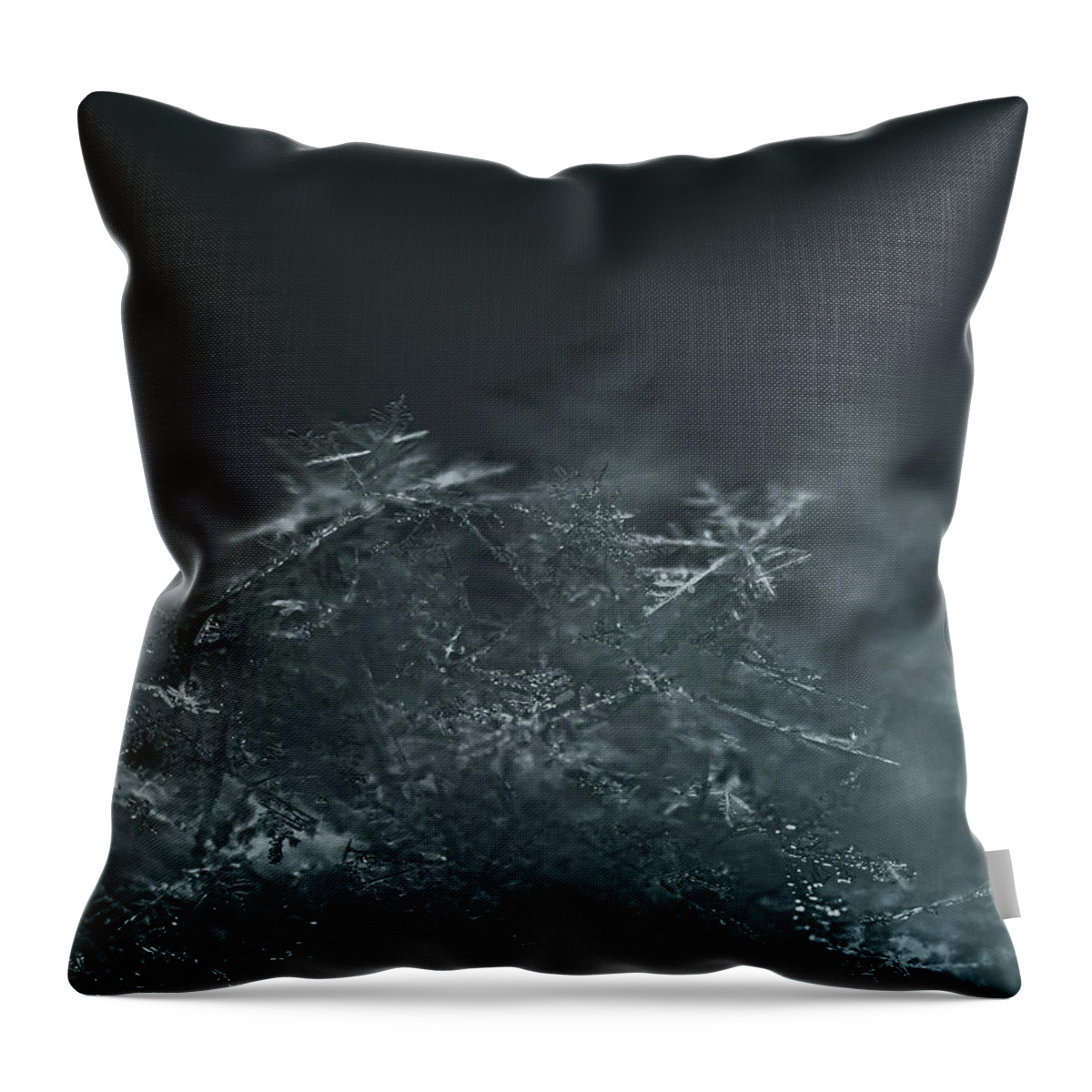 Snowflake Throw Pillow featuring the photograph Glittering Flurries by Kevin Schwalbe