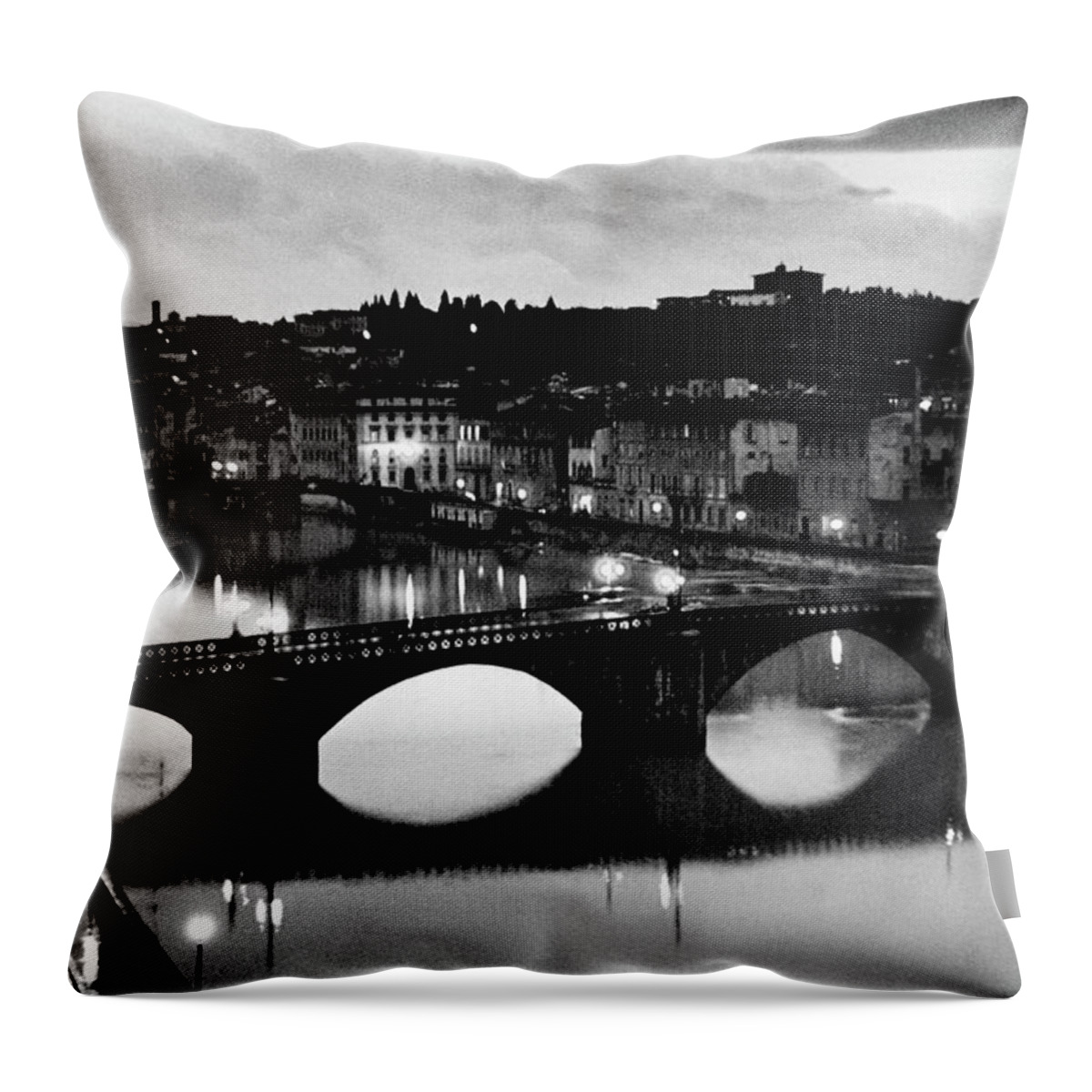Bridges Throw Pillow featuring the photograph Florence, Italy by Alfred Eisenstaedt