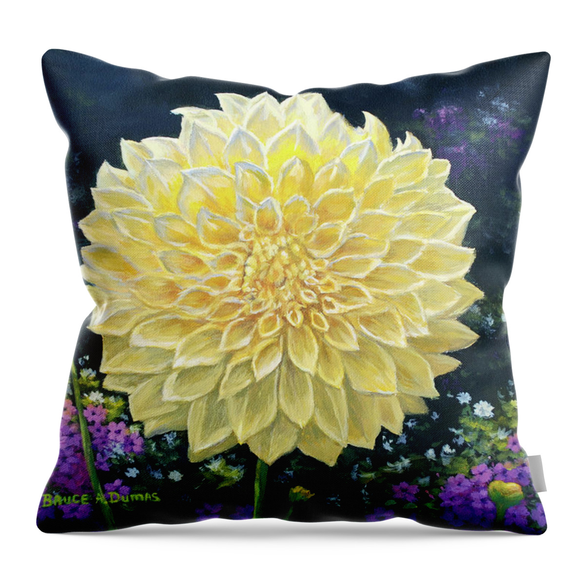 Floral Throw Pillow featuring the painting Flower Power by Bruce Dumas