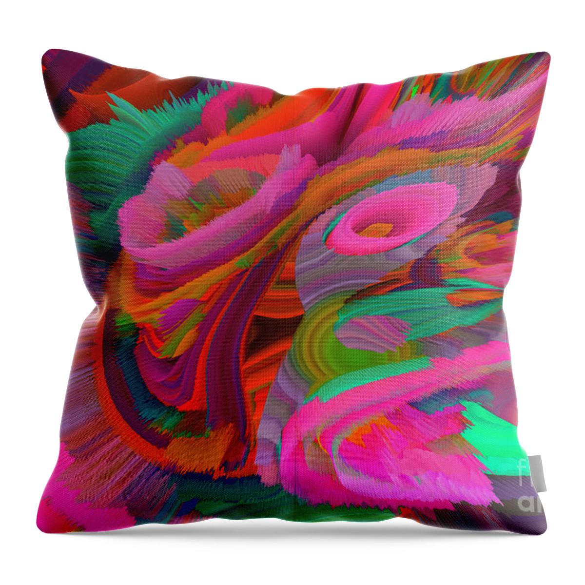 Art Throw Pillow featuring the mixed media Flowers of my dreams 1 by Elena Gantchikova