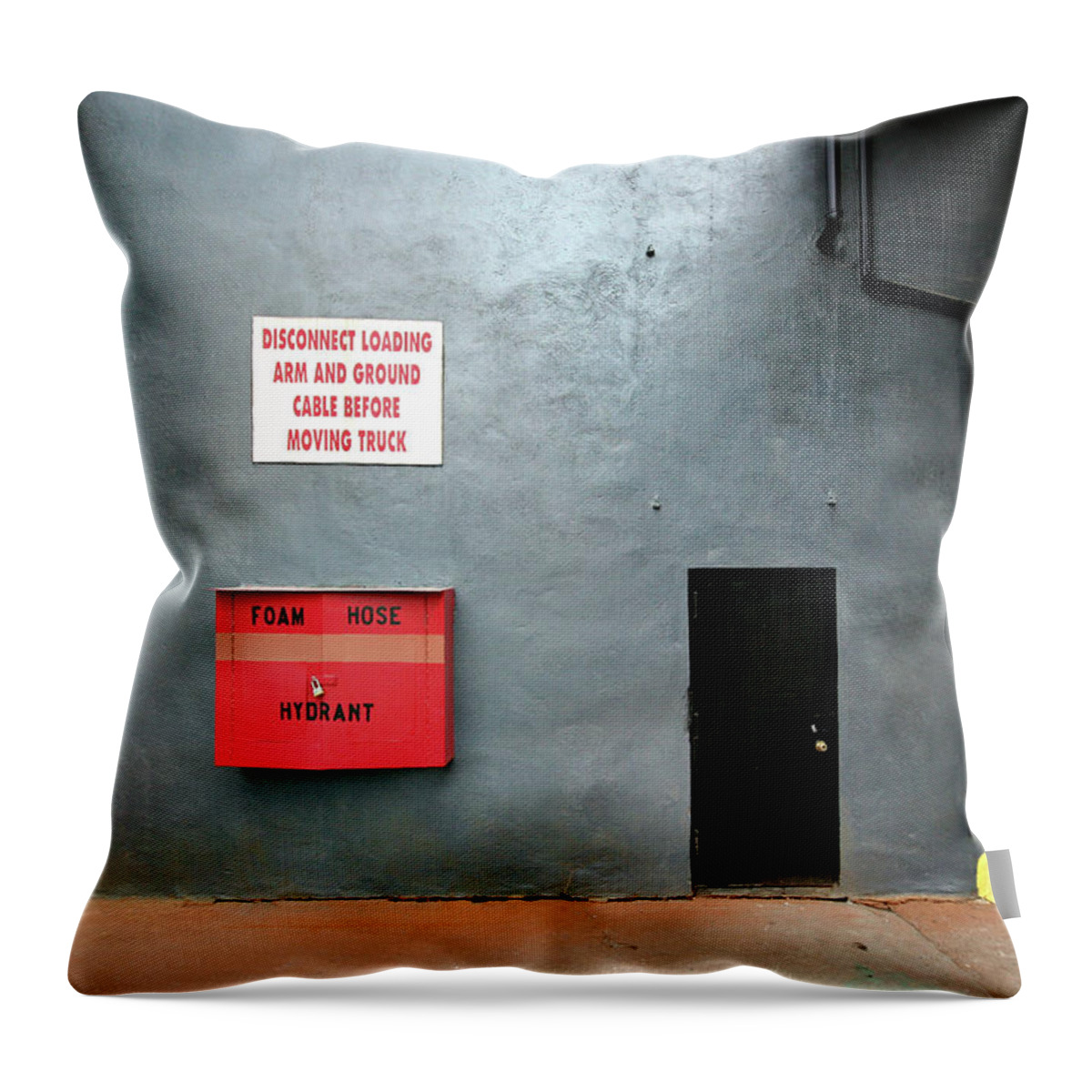 Alertness Throw Pillow featuring the photograph Foam Hose Hydrant by Busà Photography
