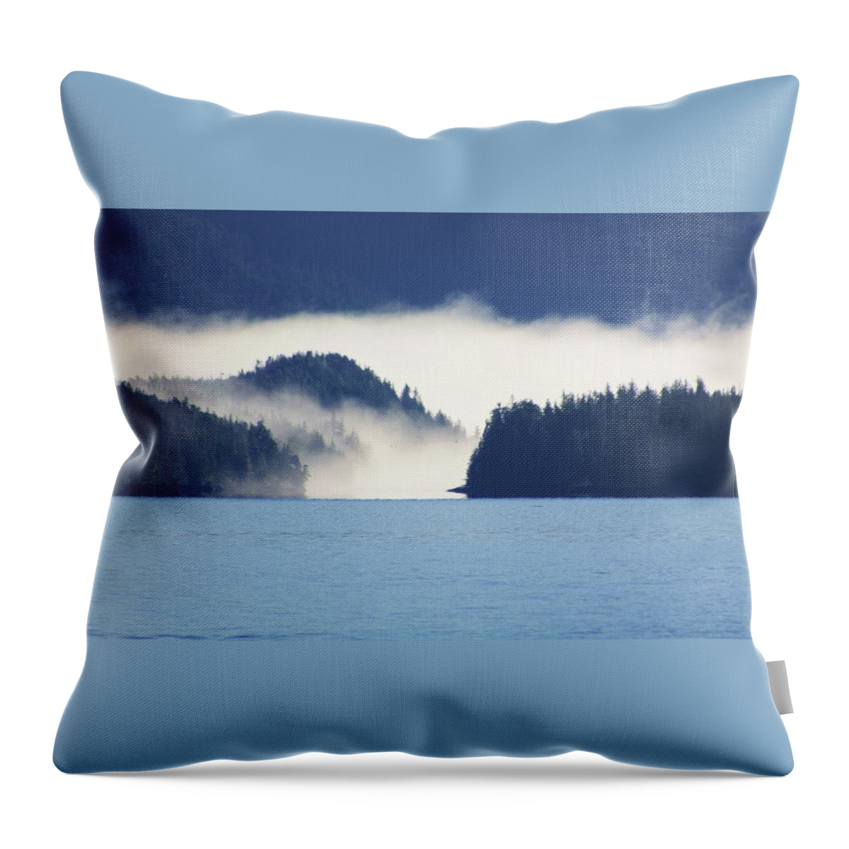 Fog Throw Pillow featuring the photograph Fog Narrows by Fred Bailey