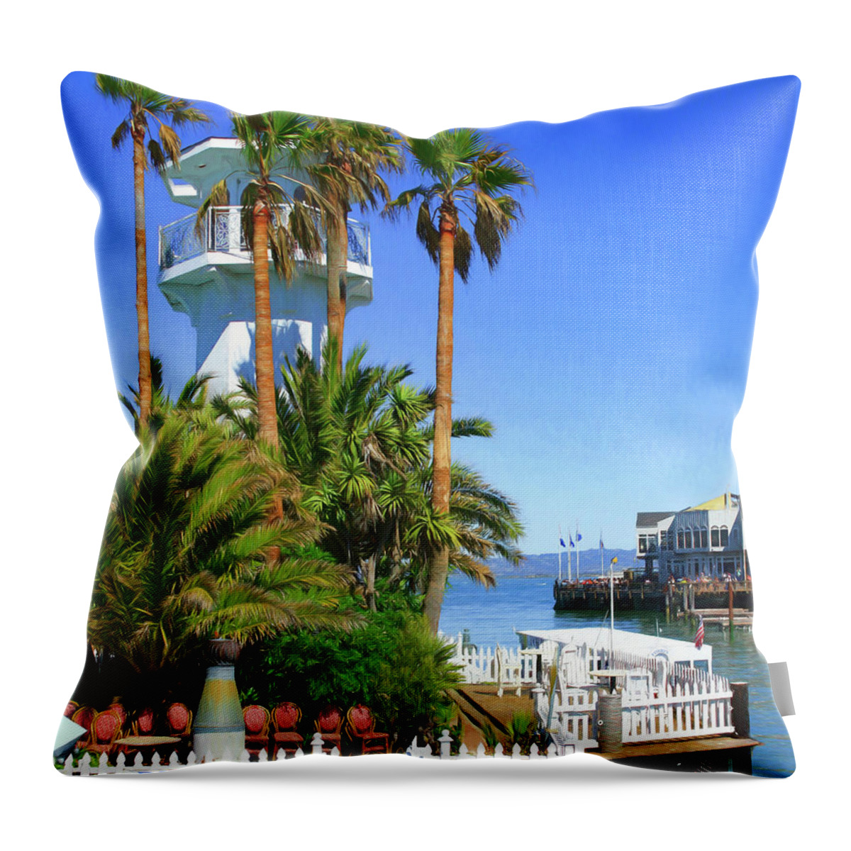 Forbes Island Entrance Throw Pillow featuring the photograph Forbes Island Entrance by Bonnie Follett