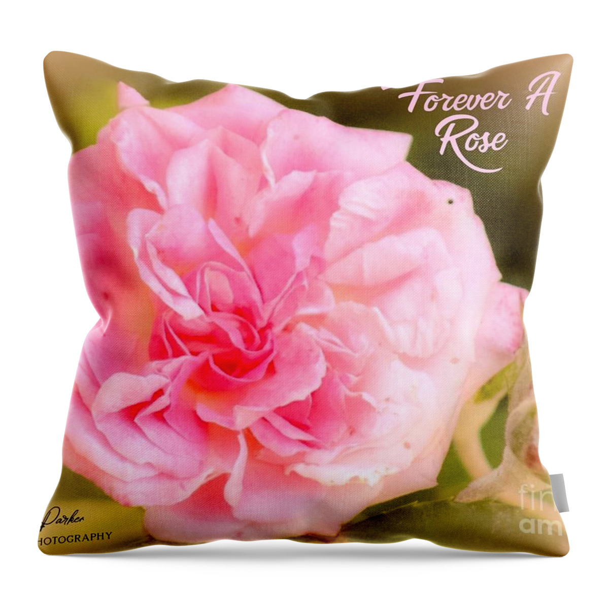 Flower Throw Pillow featuring the mixed media Forever A Rose by MaryLee Parker