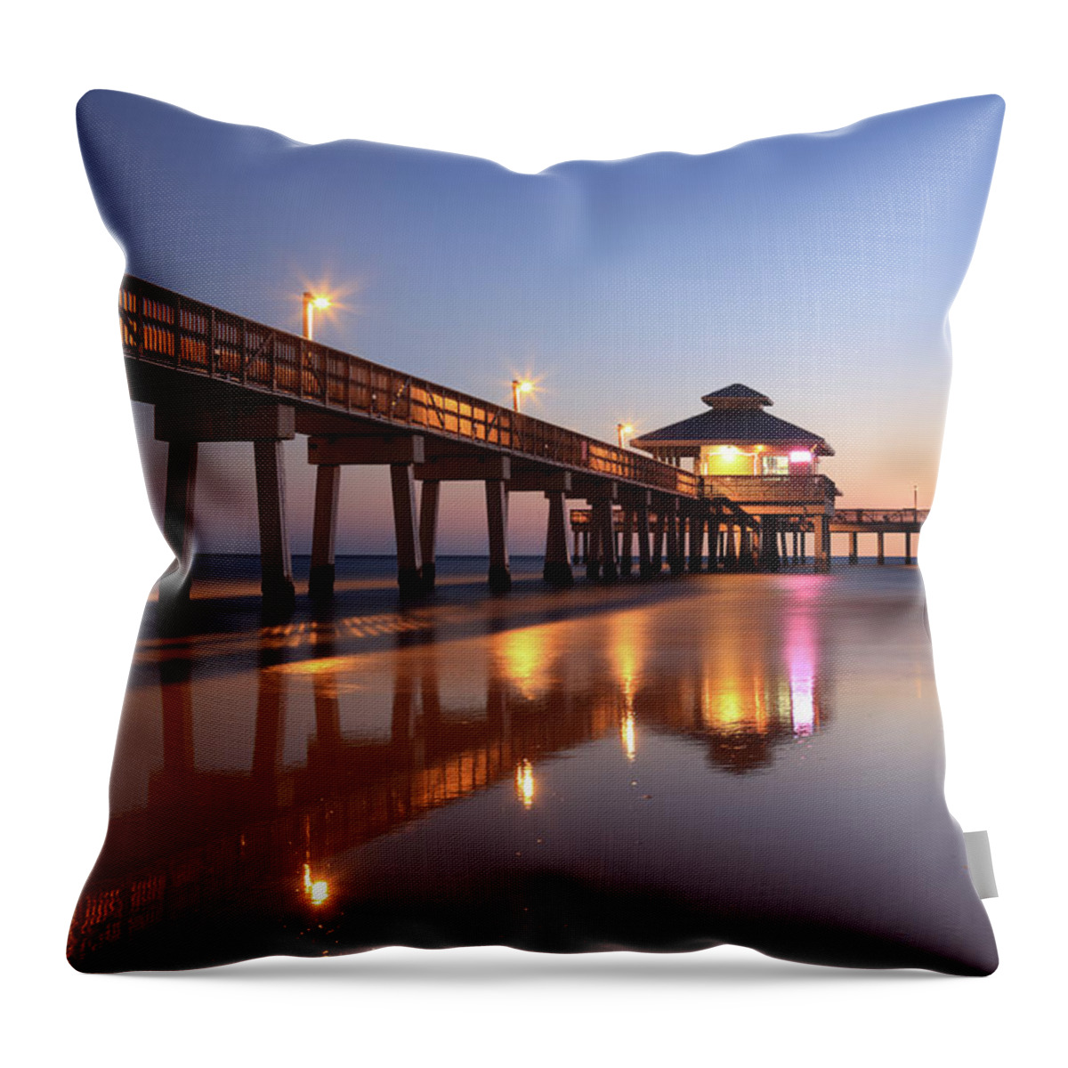 Built Structure Throw Pillow featuring the photograph Fort Myers Beach, Florida by Jumper