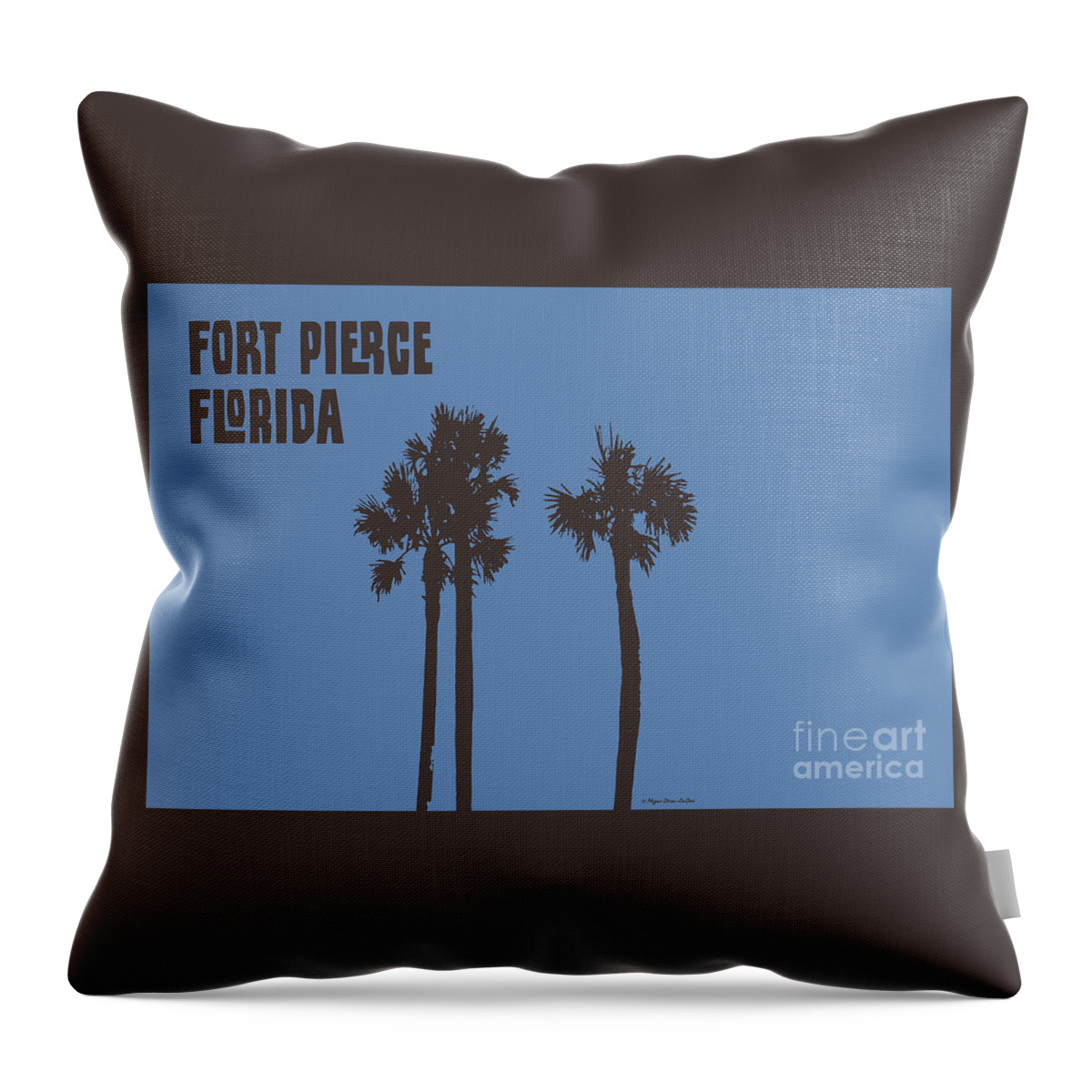 Florida Throw Pillow featuring the digital art Fort Pierce Palm Trees horizontal by Megan Dirsa-DuBois