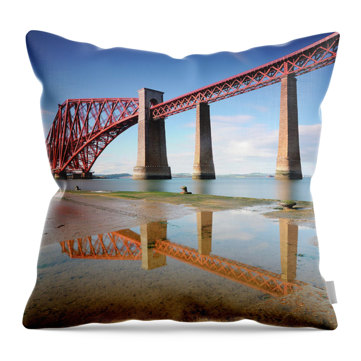 Built Structure Throw Pillow featuring the photograph Forth Rail Bridge by Stu Meech
