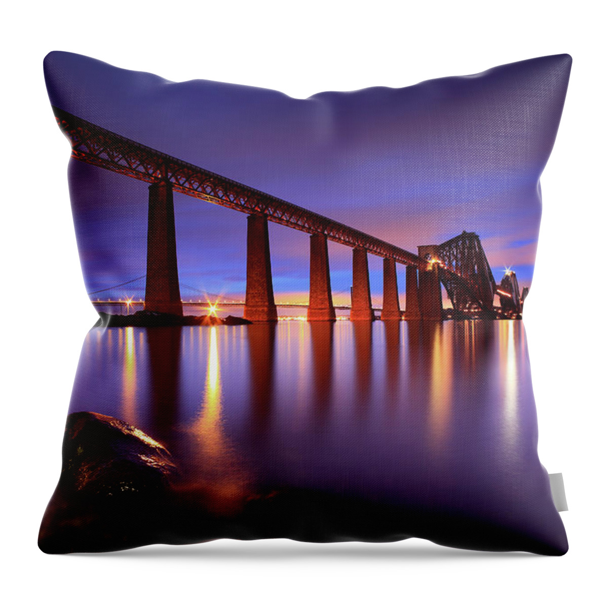 Lothian Throw Pillow featuring the photograph Forth Railway Bridge by Angus Clyne