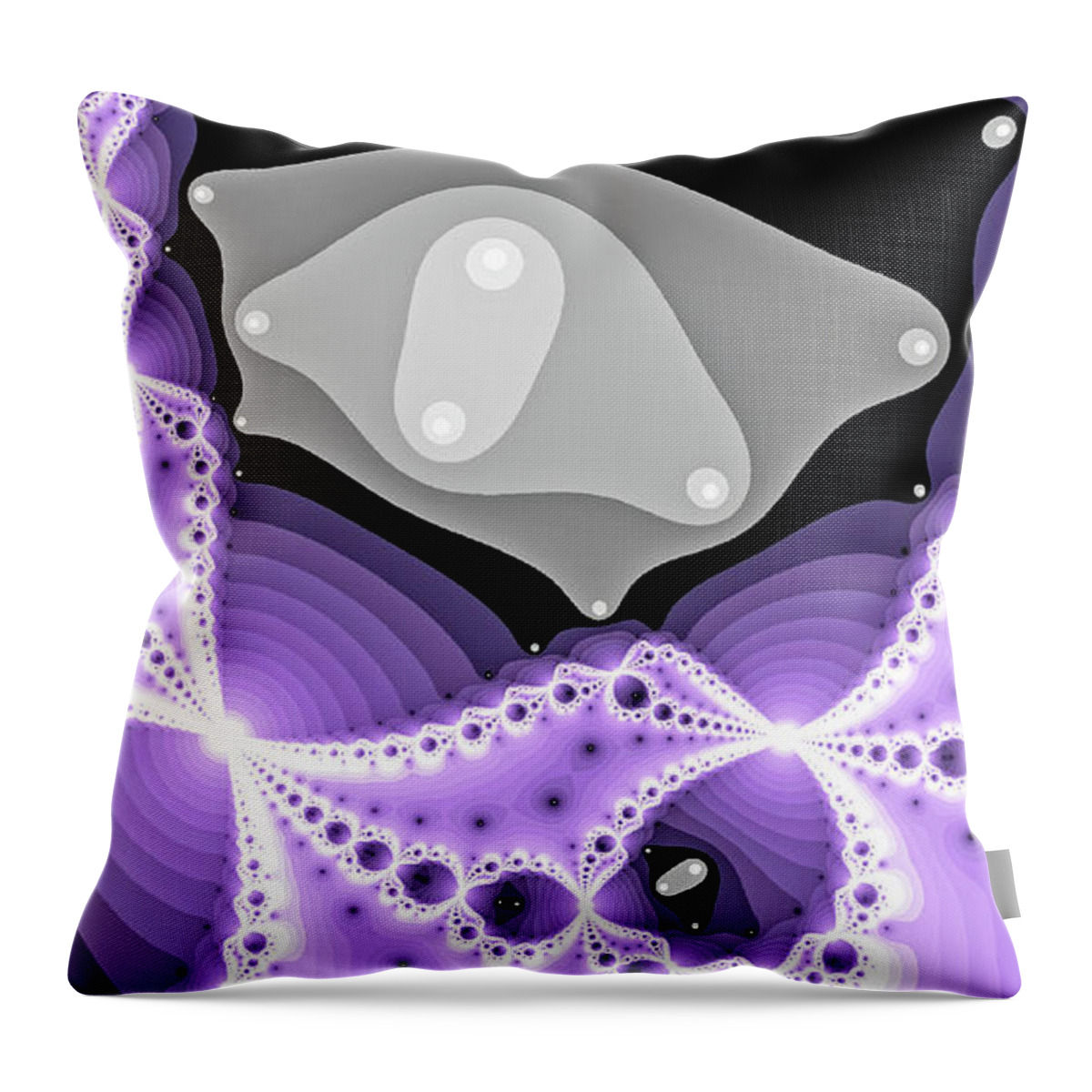 Abstract Throw Pillow featuring the digital art Four Butterflies Fine Art by Don Northup