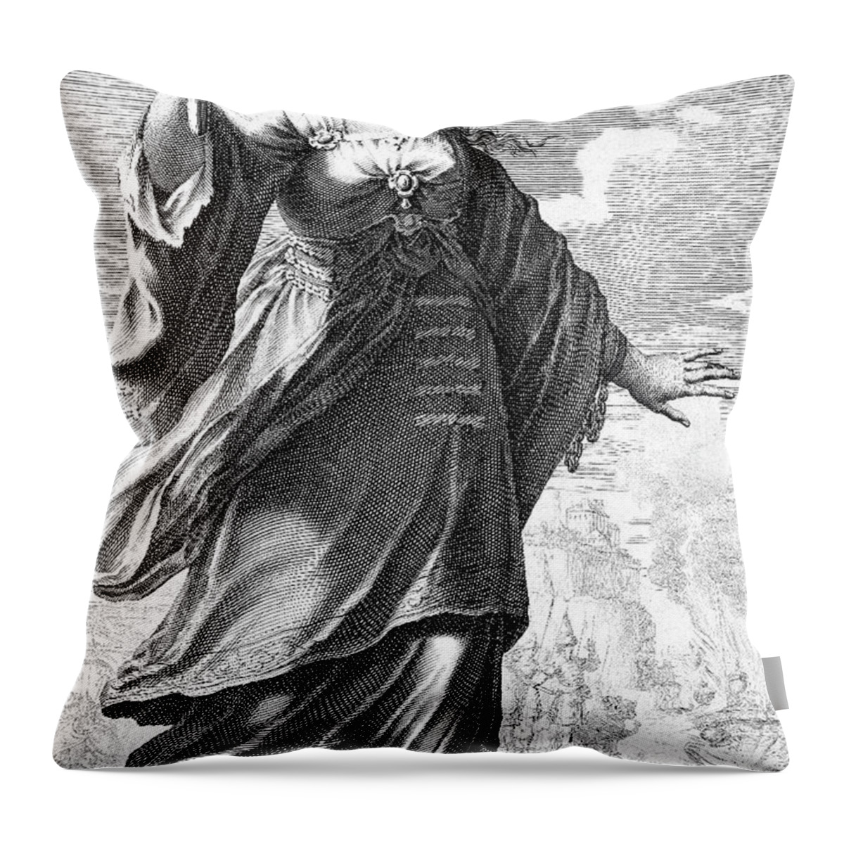 1570s Throw Pillow featuring the photograph Fourth Ottoman-venetian War, Greek by Science Source